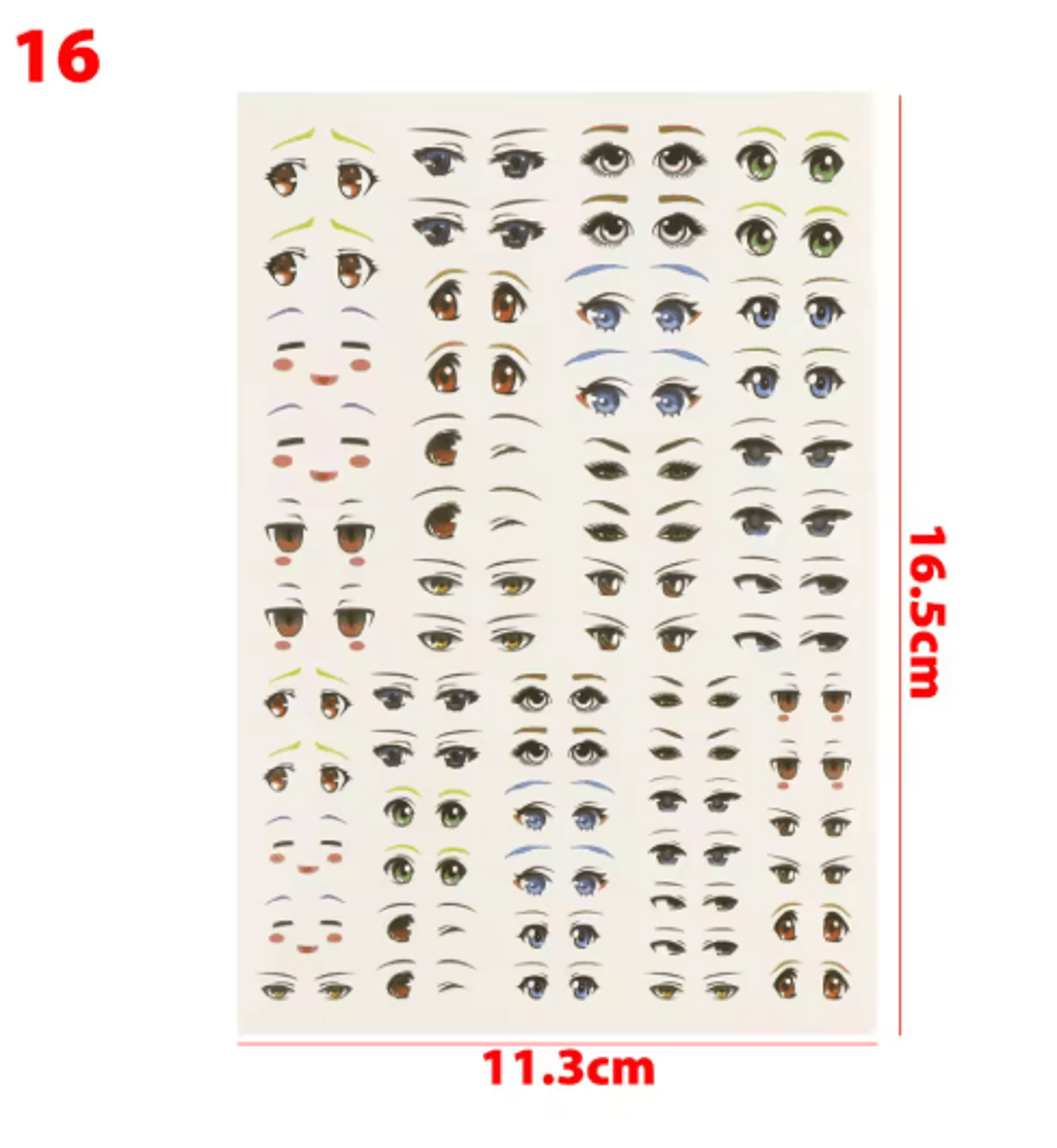 Cute Cartoon Eye Stickers  DIY Anime Doll Eye Decals For Crafts Figurines  Clay Projects 1