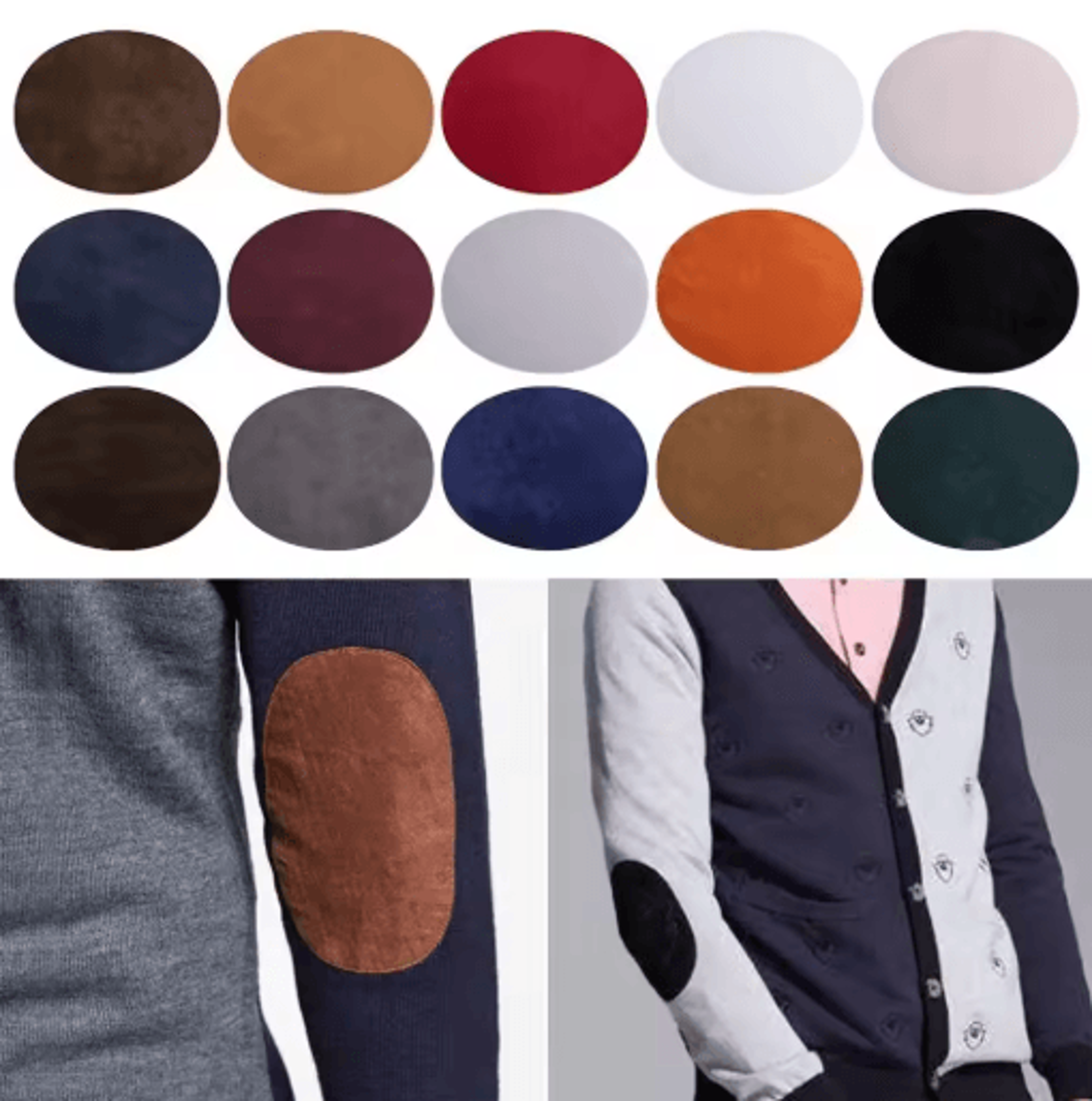Oval Suede IronOn Fabric Patches  Decorative Elbow  Knee Repair Patches For Clothing 0