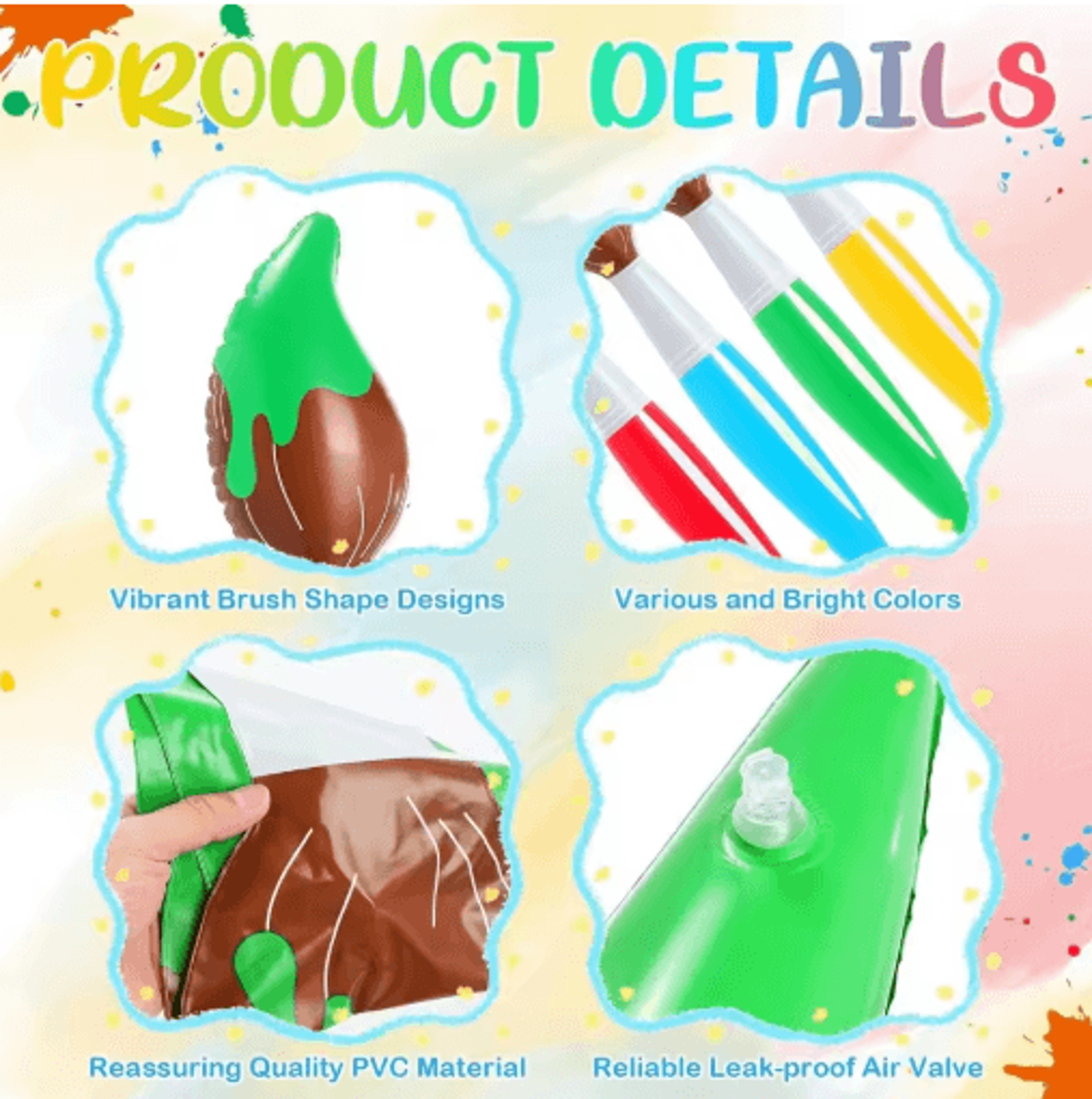 Giant Inflatable Paint Brush  PVC BlowUp Paintbrush Prop For Graduation Parties  Creative Events 6
