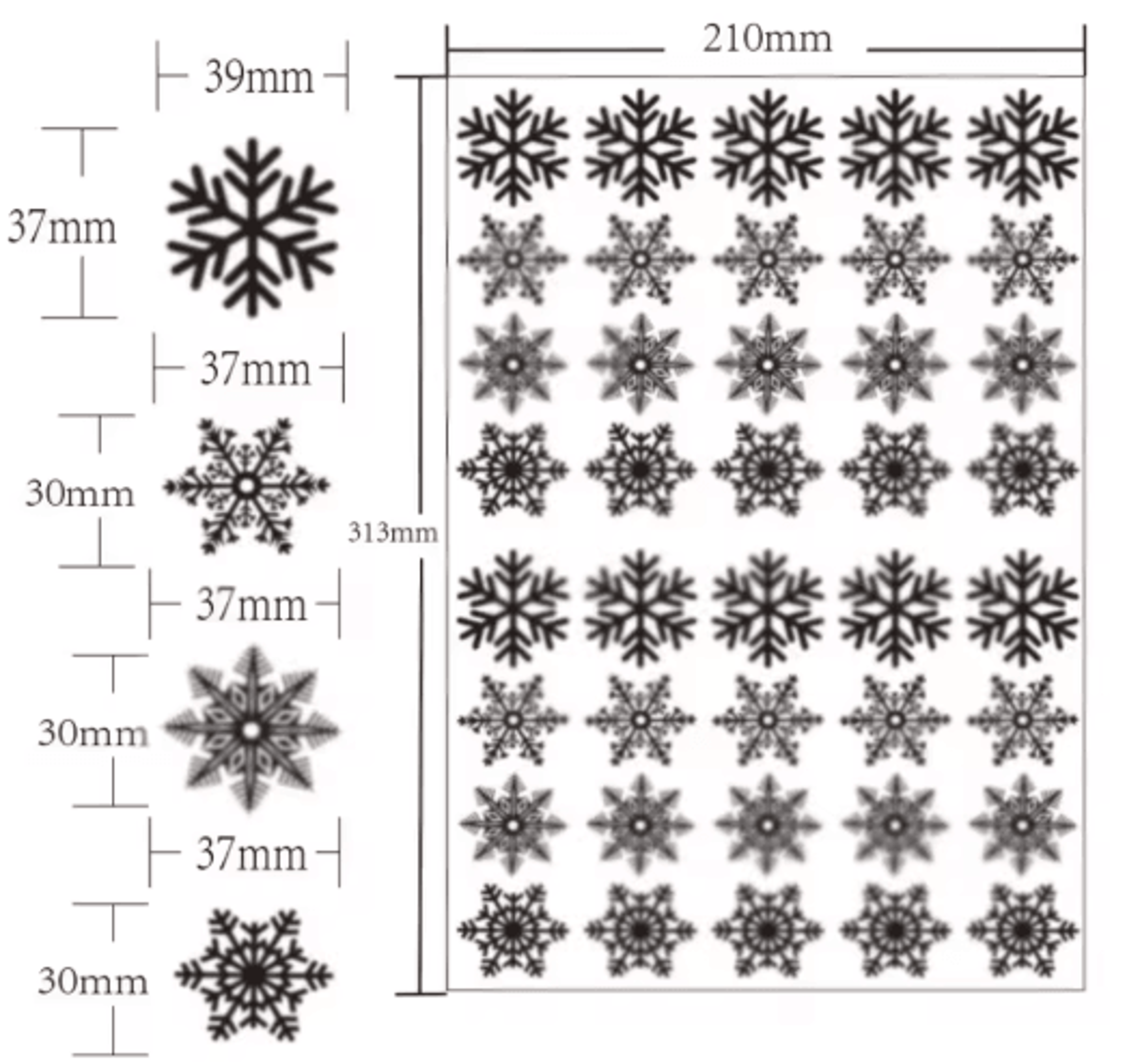 30Piece Christmas Snowflake Window Clings  Reusable Electrostatic PVC Window Decals For Holiday Dec 2