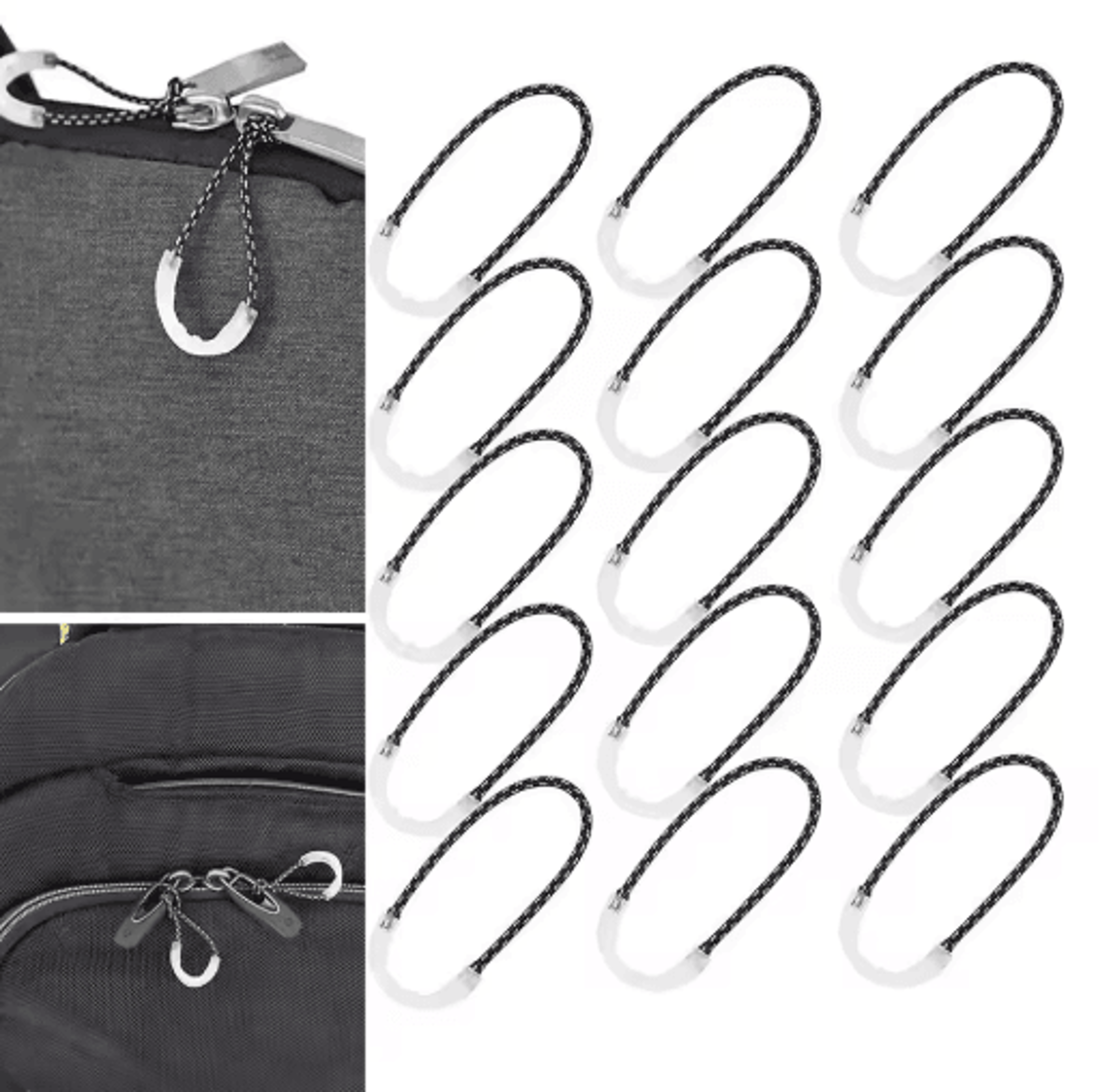 10Piece GlowintheDark Zipper Pulls  Luminous Replacement Pull Tabs For Bags Jackets  Tents 0