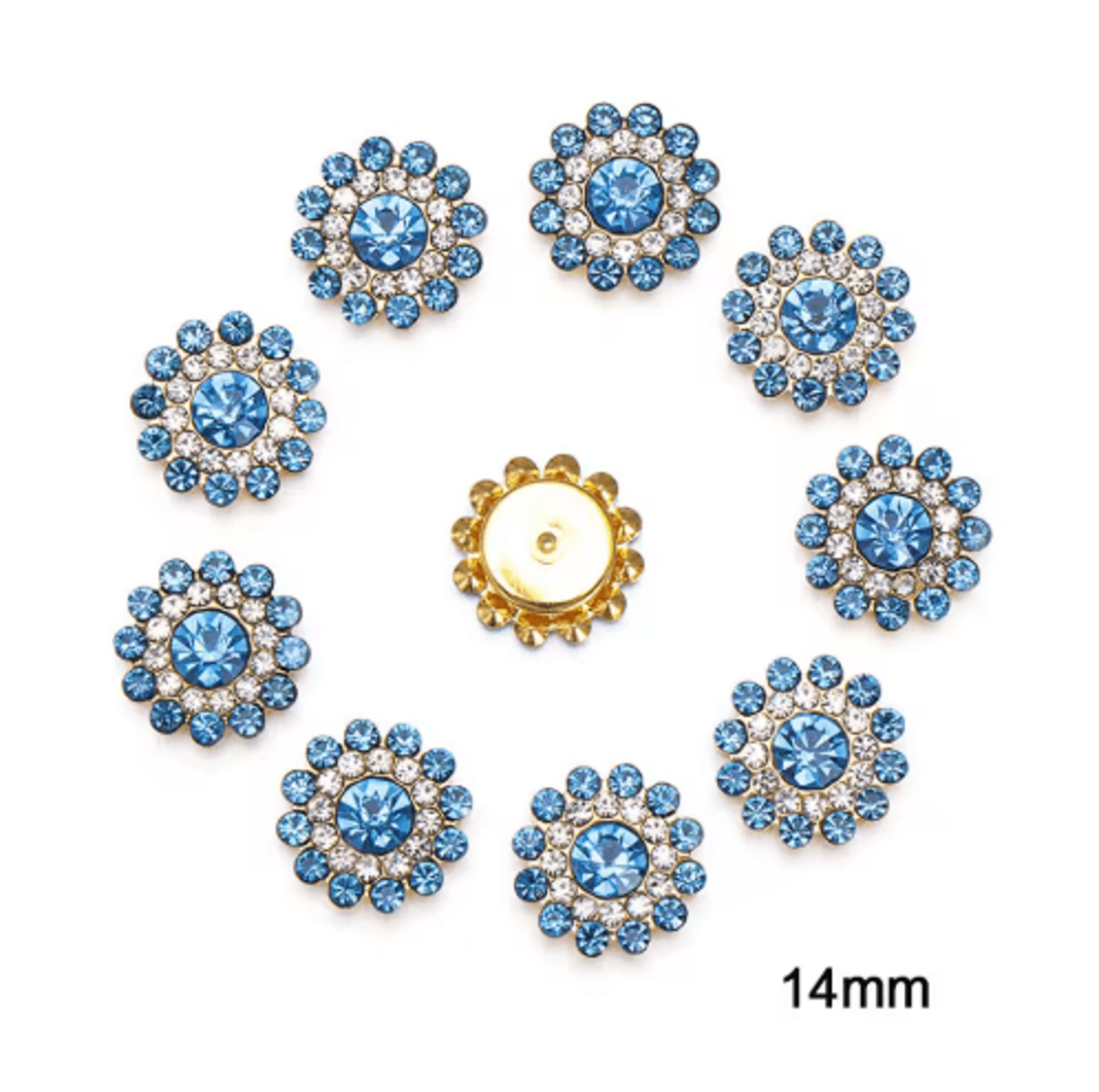 10Piece Snowflake Pearl Rhinestone Buttons  Decorative Flatback Embellishments For Clothing  DIY Cr 14