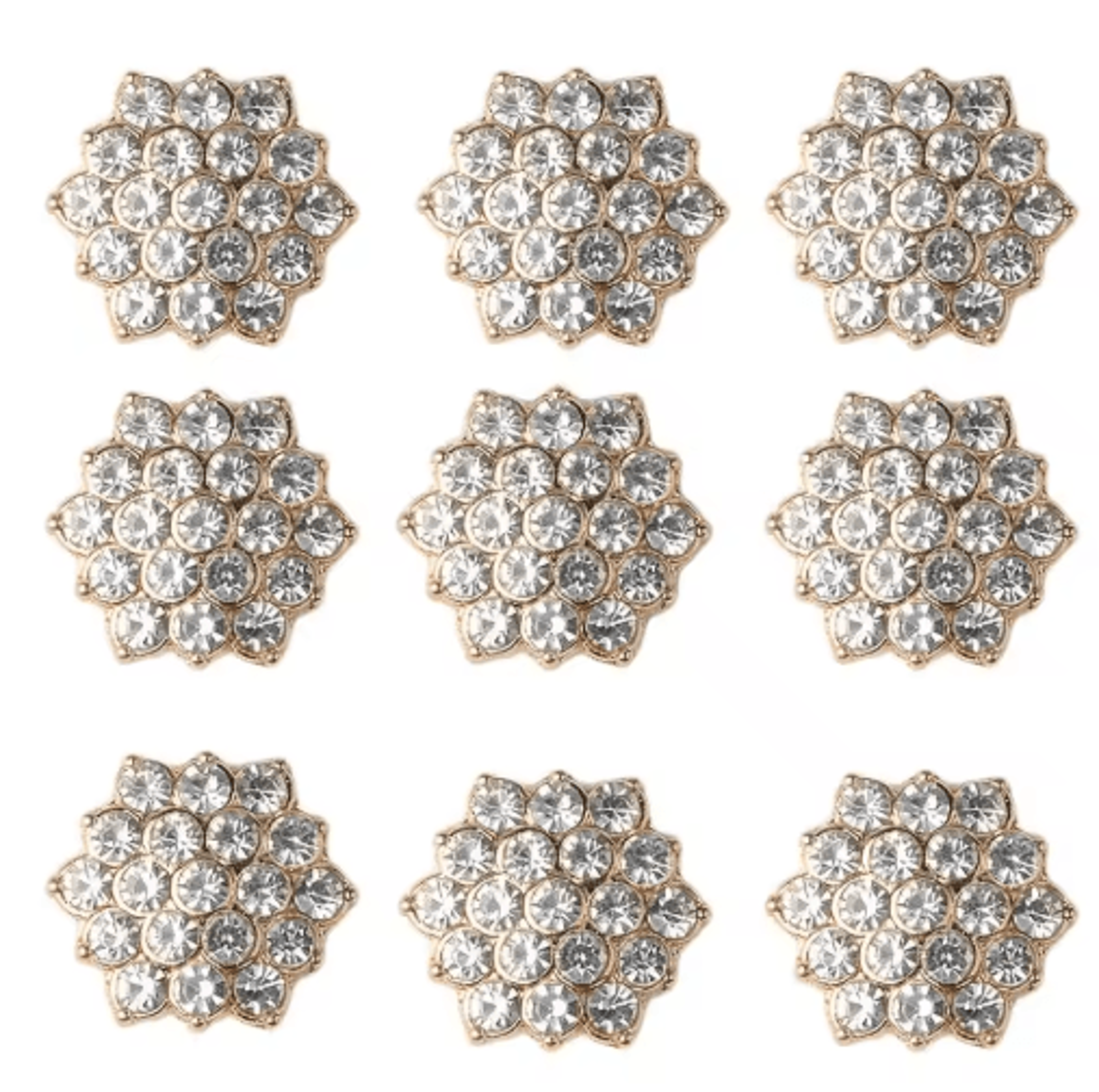10Piece Snowflake Pearl Rhinestone Buttons  Decorative Flatback Embellishments For Clothing  DIY Cr 18