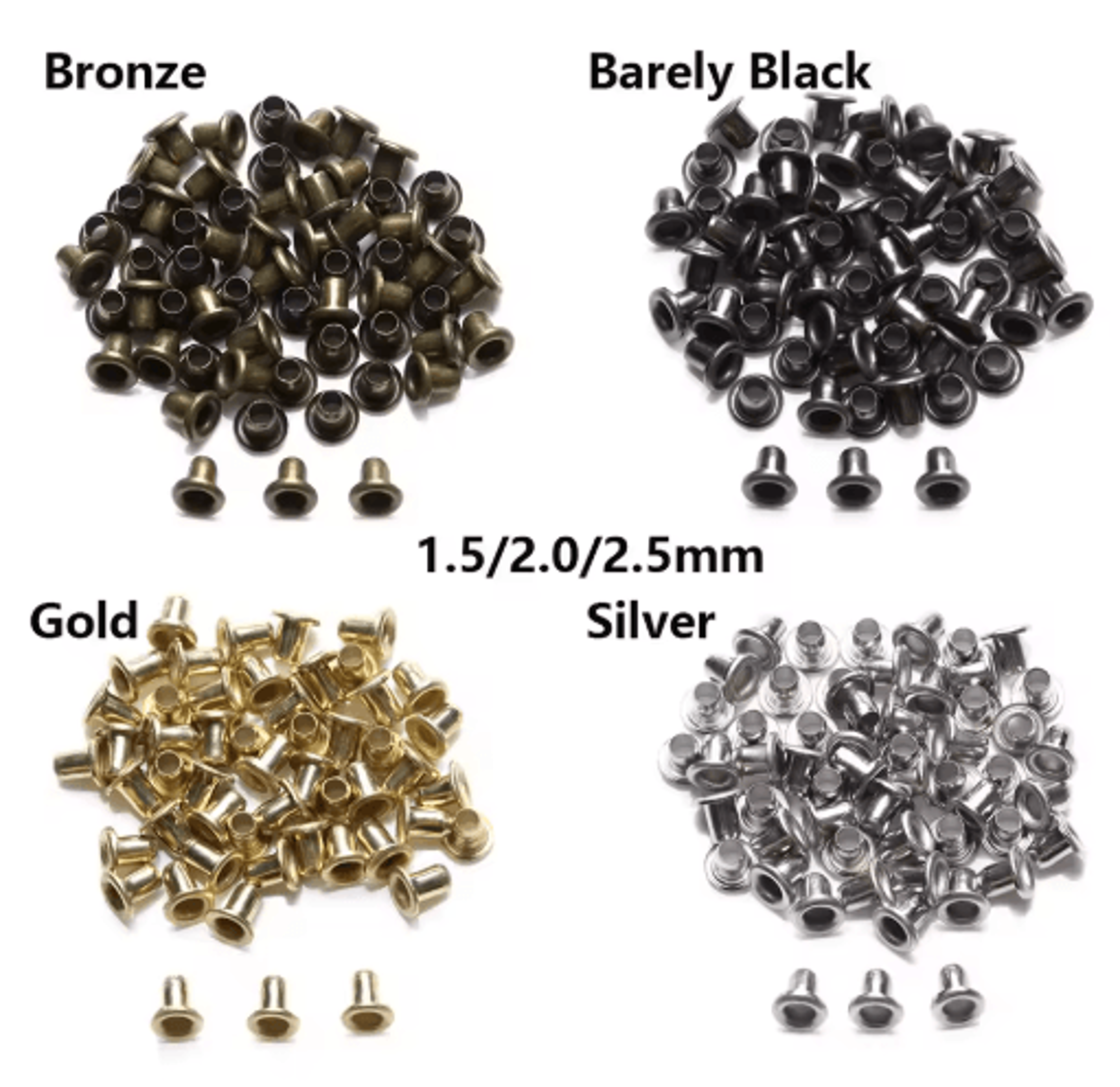 50Piece Mini Metal Eyelets  UltraSmall Eyelet Buttons For Doll Clothes Shoes Bags  Miniature Crafts 14