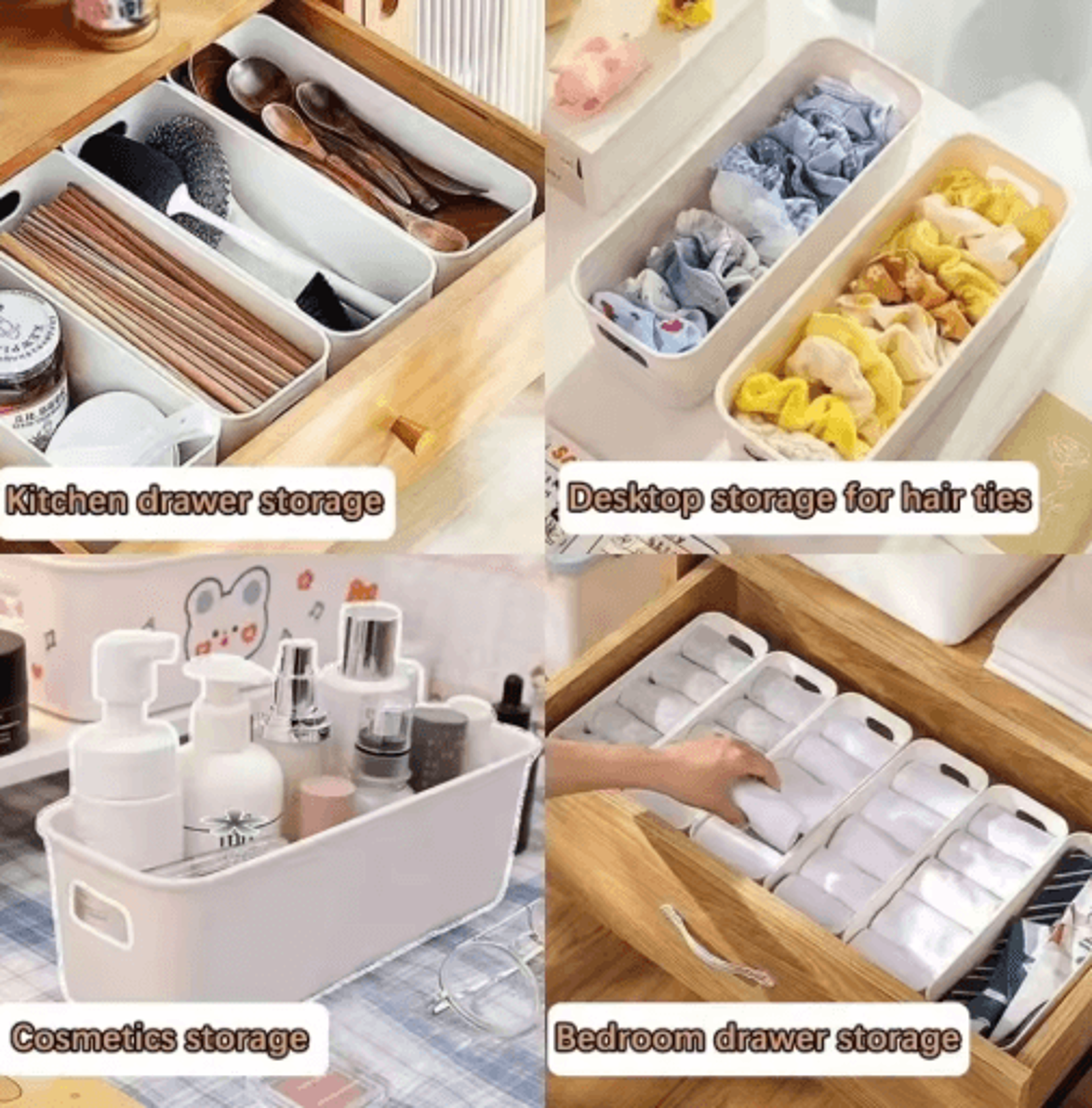 Stackable Desktop Storage Box  Large Capacity Organizer Bin For Kitchen Cosmetics  Household Essent 4