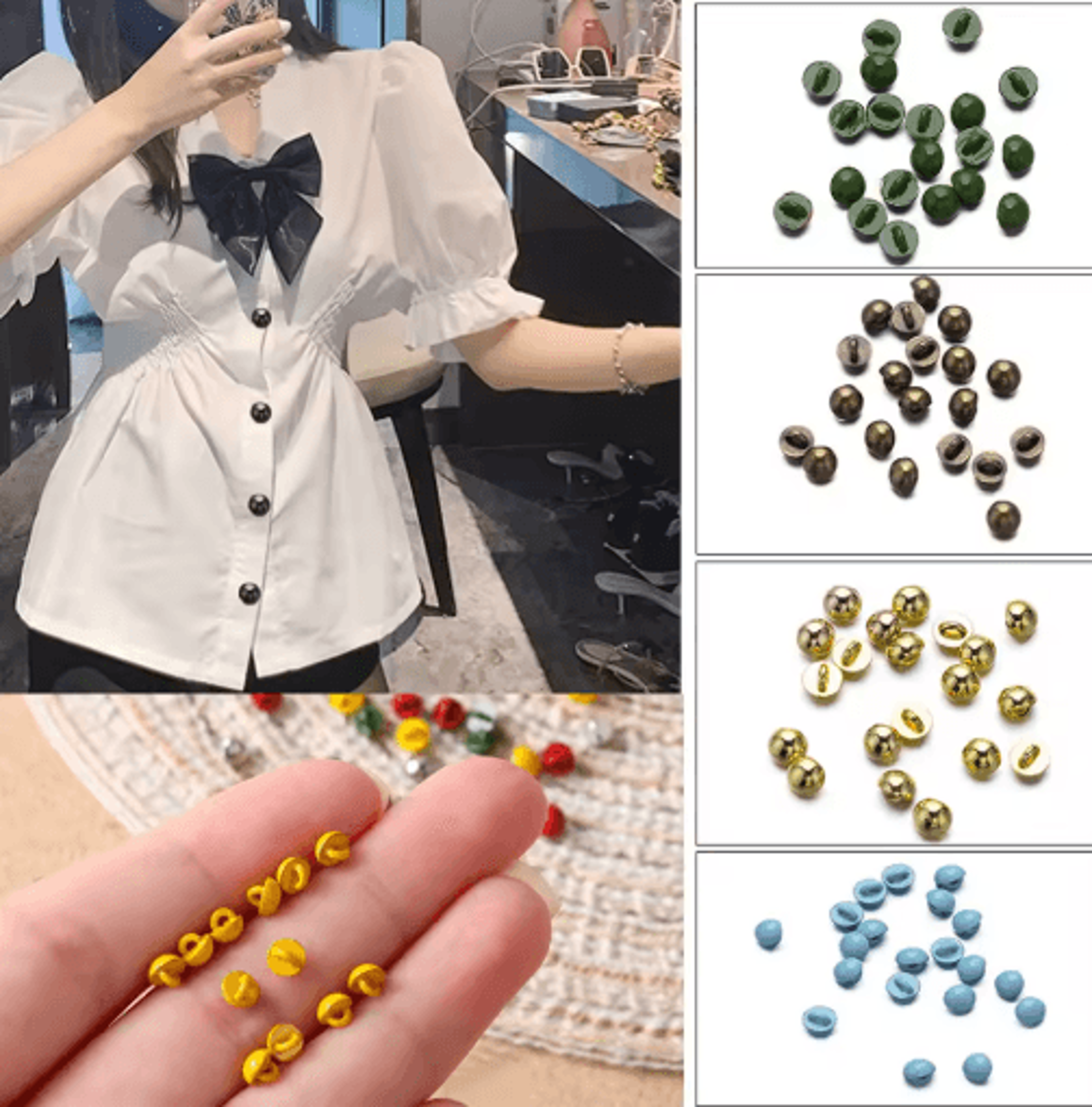20PCS 4mm Mini Doll Buttons  Tiny Buckles For 16 Doll Clothing Shoes  DIY Crafts 12