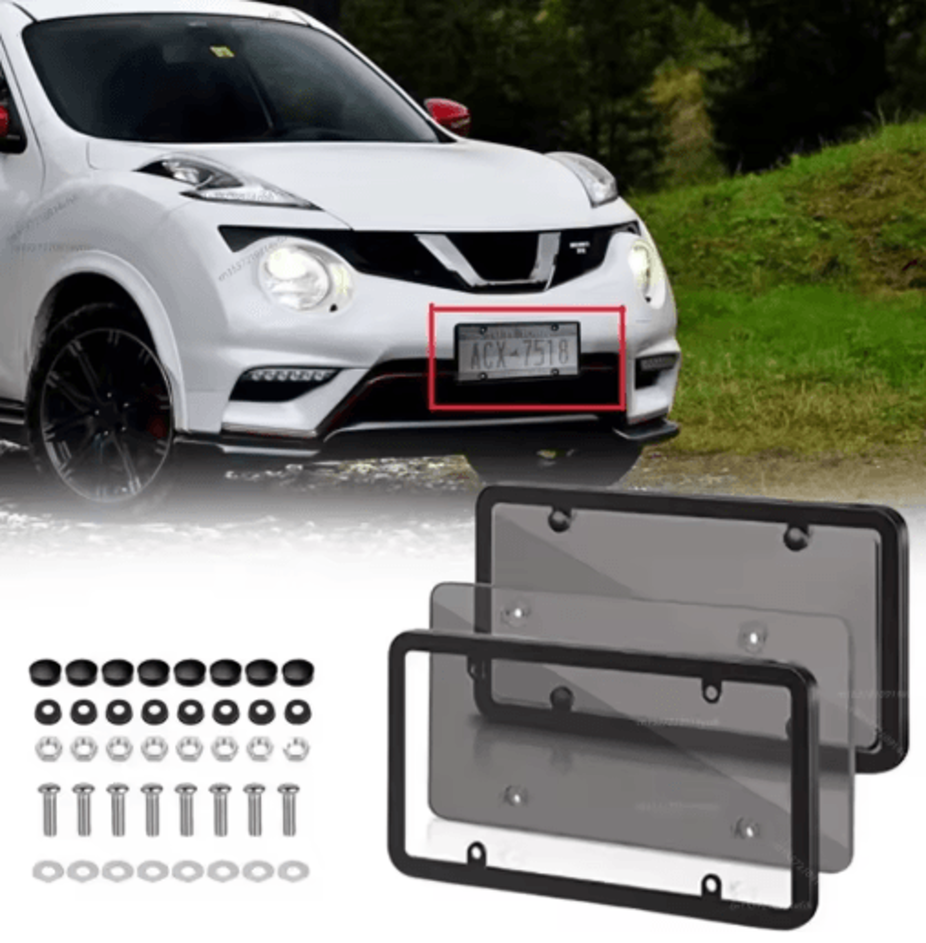 Universal American License Plate Frame  Durable Car License Plate Holder With Mounting Screws 0