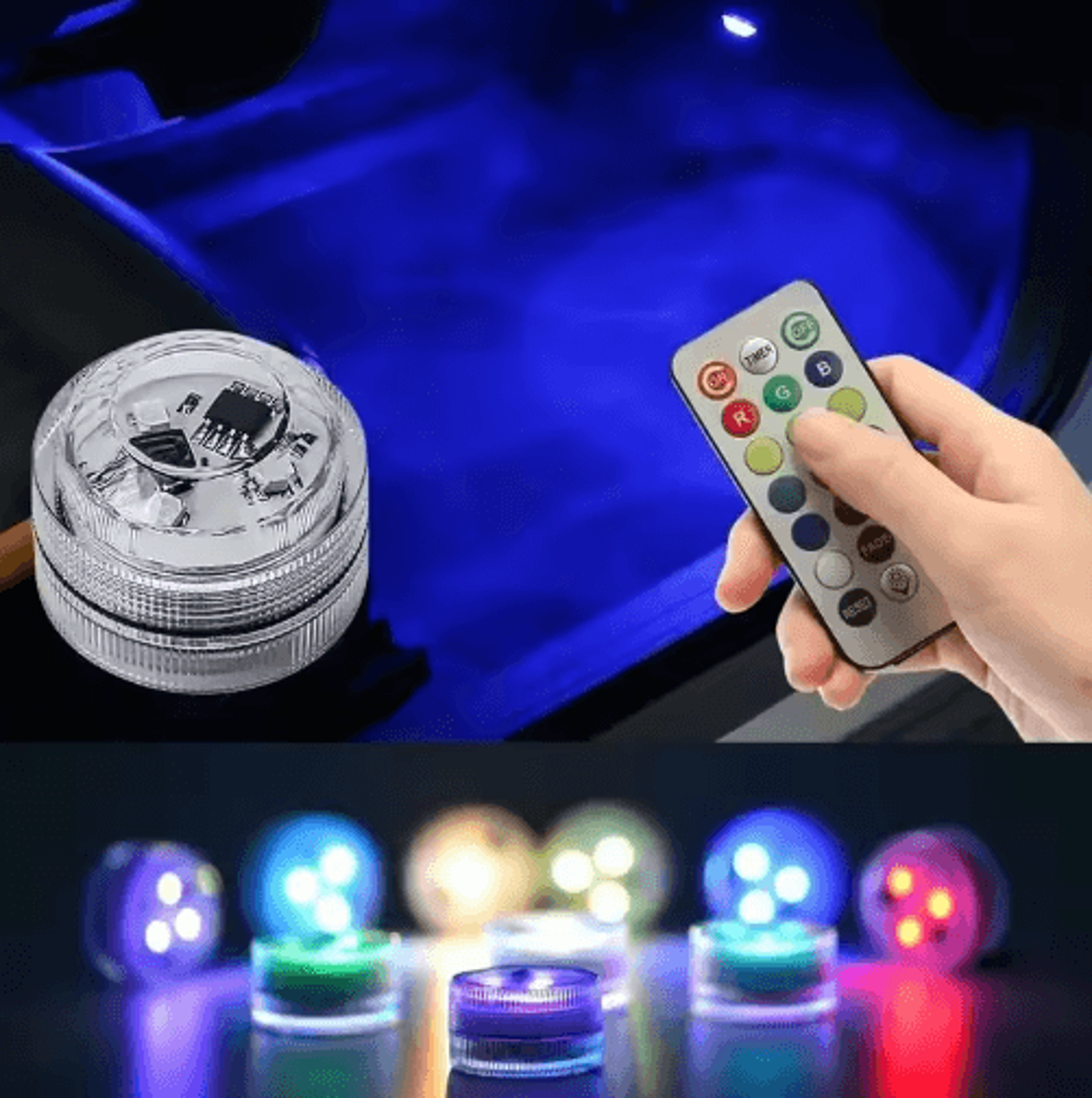 Wireless LED Car Interior Ambient Lights  RemoteControl Adhesive Roof  Footwell Atmosphere Lights 0