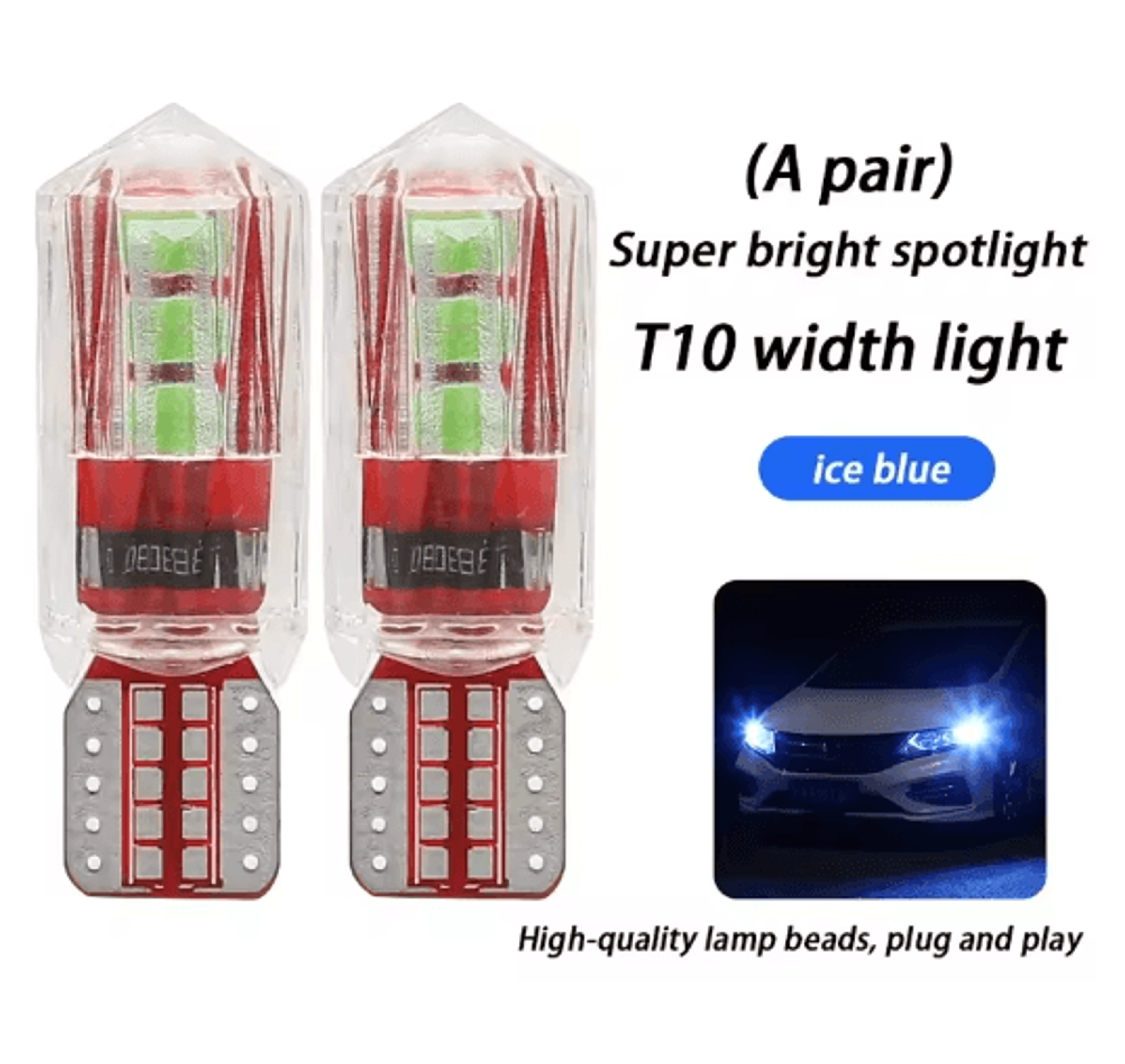 Ice Blue T10 LED Bulb  Super Bright Car Clearance  Parking Light Upgrade 9