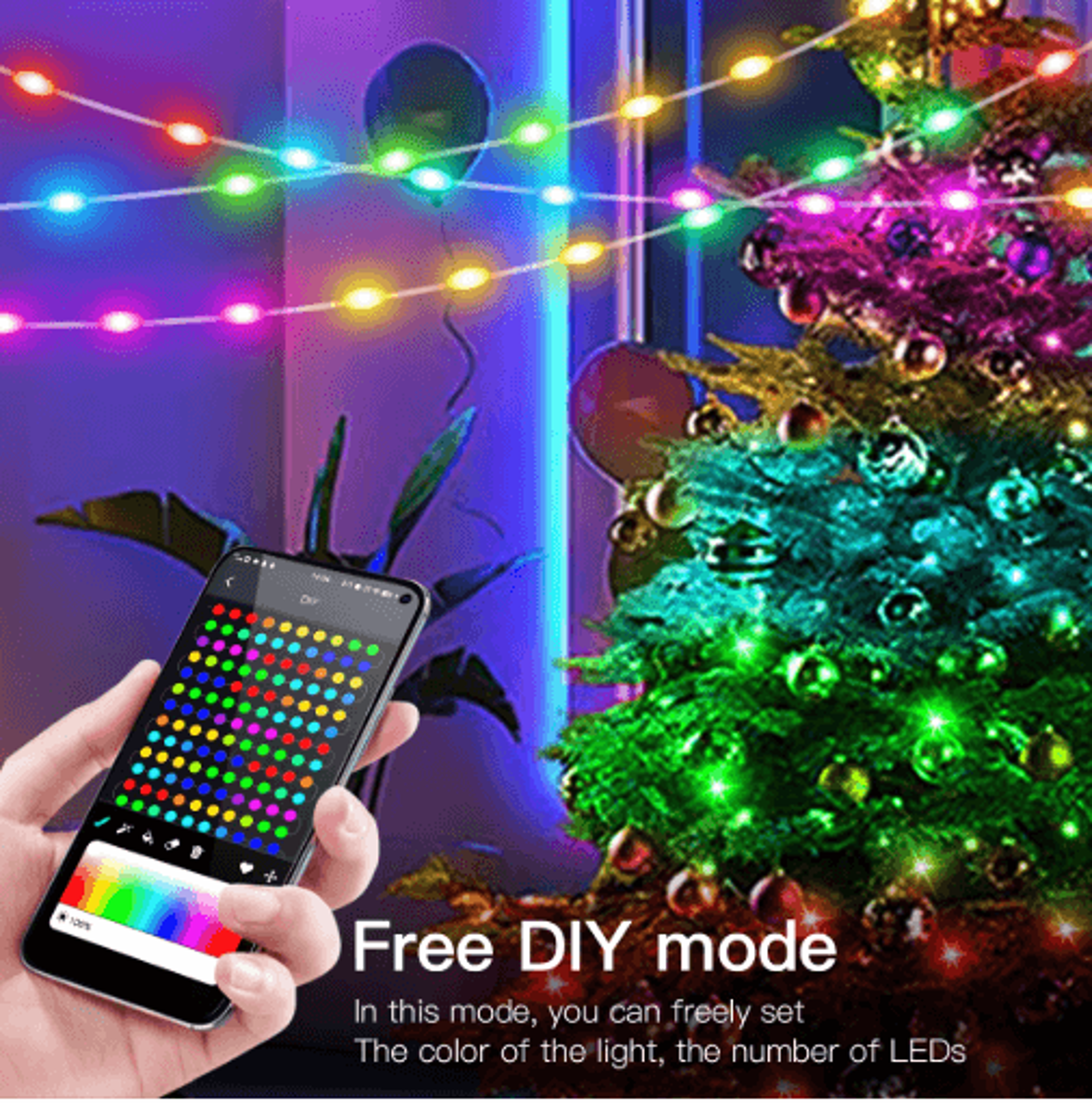 20M RGBIC Bluetooth LED String Lights  USB Music Sync Dream Color Fairy Lights 5