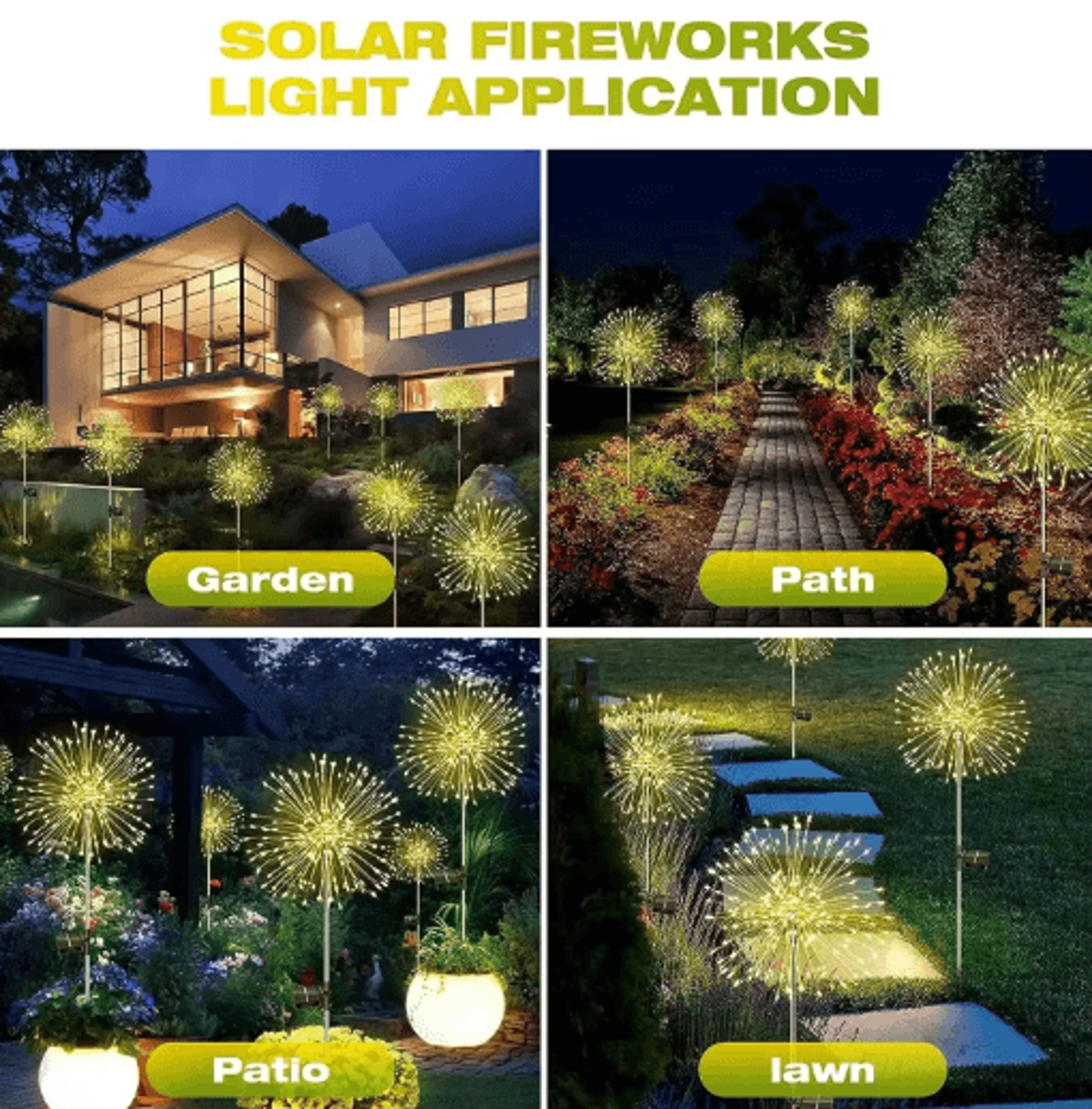 Outdoor Solar Firework Lights  Waterproof LED Dandelion Garden  Landscape Decor 5