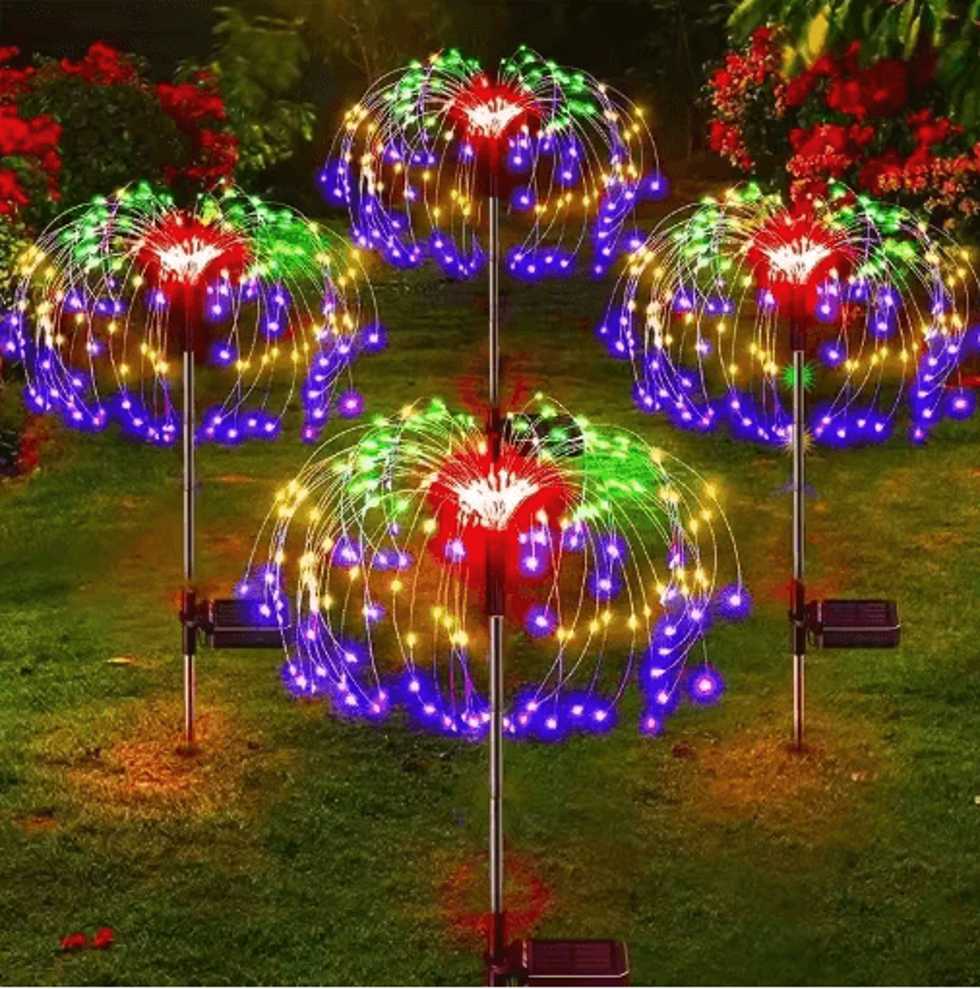 LED Solar Firework Lights Waterproof Dandelion Garden Lights For Outdoor Landscape Decor 0