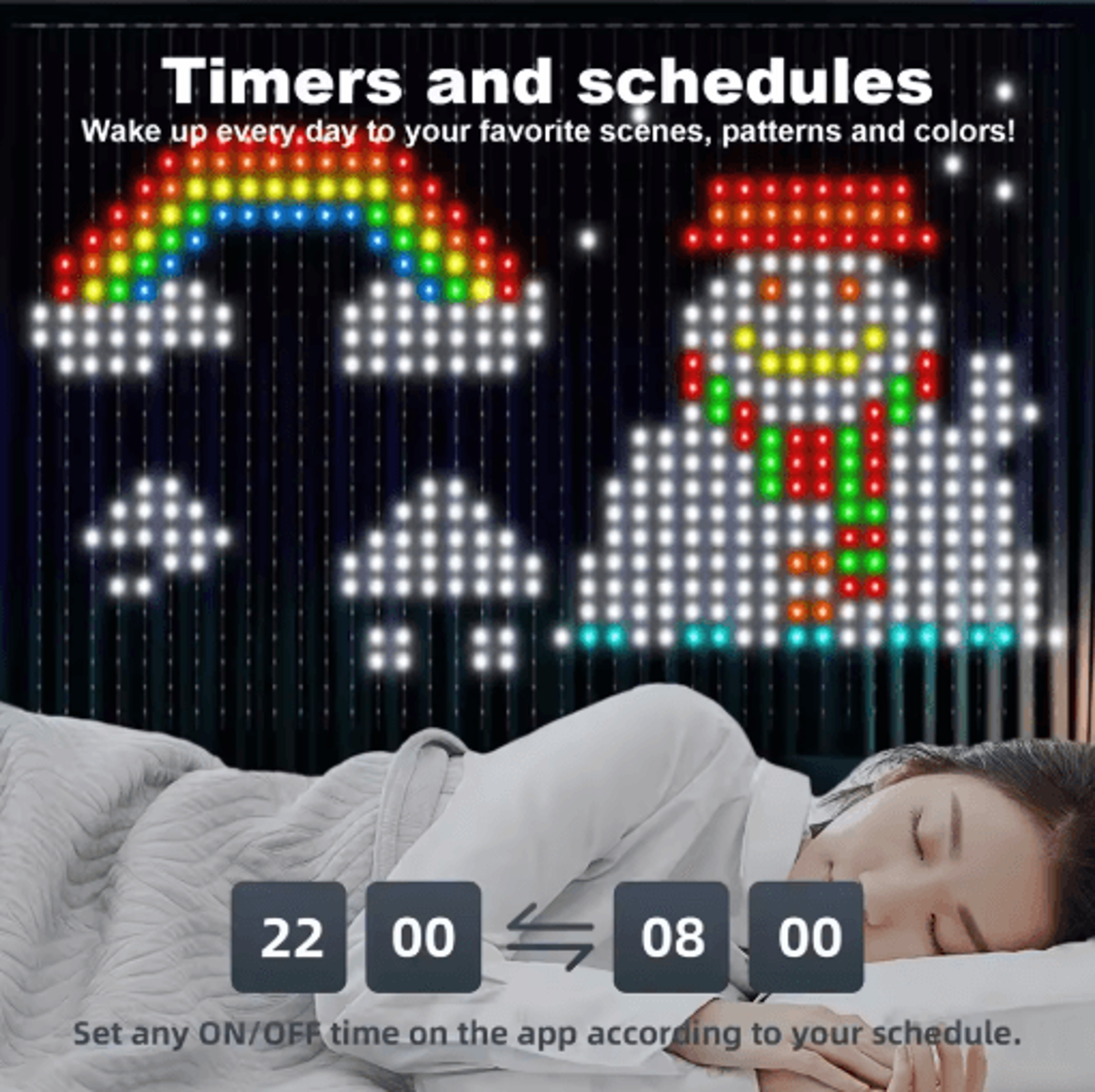 800 LED RGB Smart Curtain Lights With App Control Music Sync  Remote 2