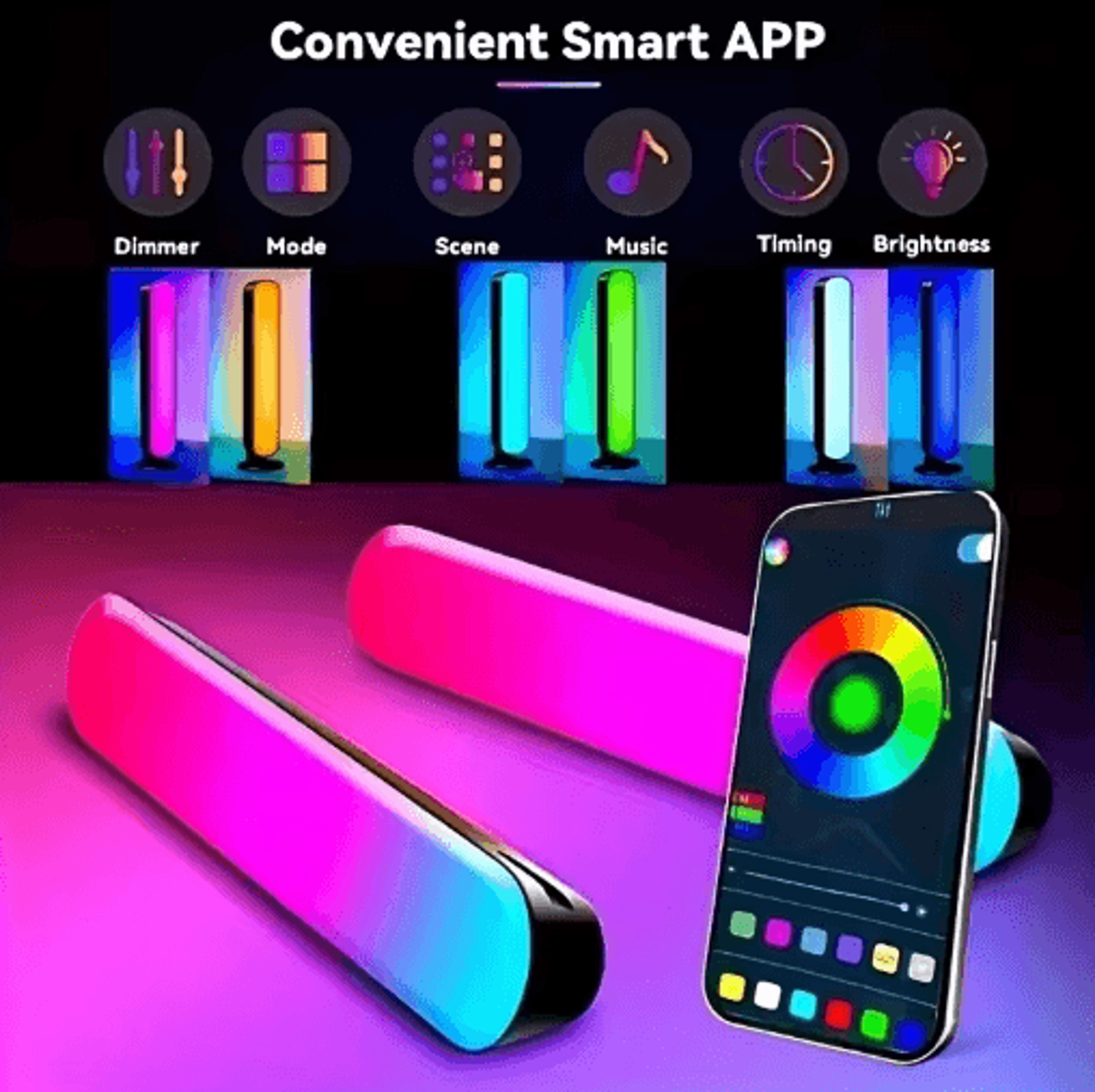 RGB Music Rhythm Light USB Rechargeable Sound Reactive LED Light Ba 7