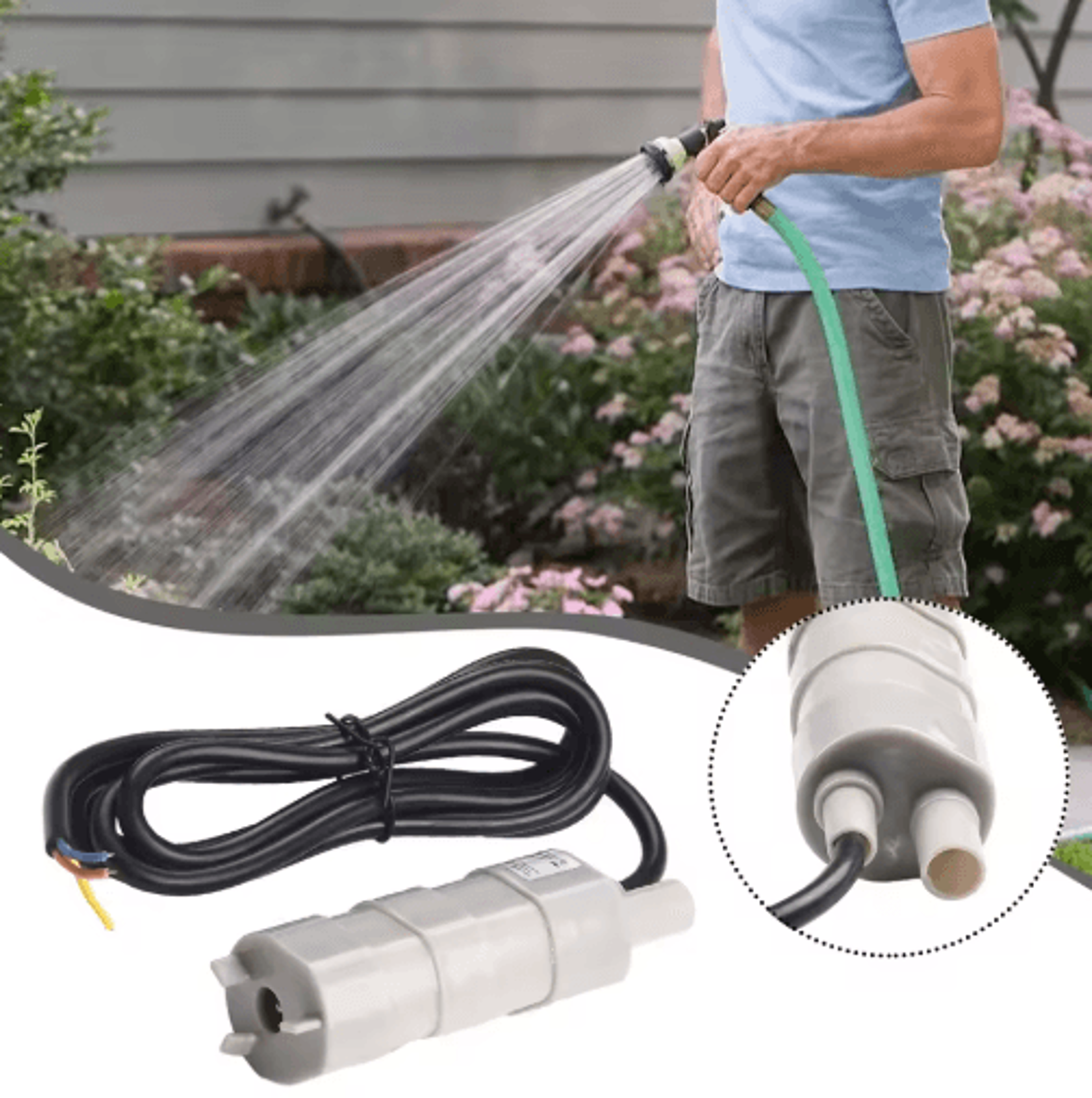 1000LH 12V Submersible Water Pump HighFlow Pump For Garden RV  Irrigation 5