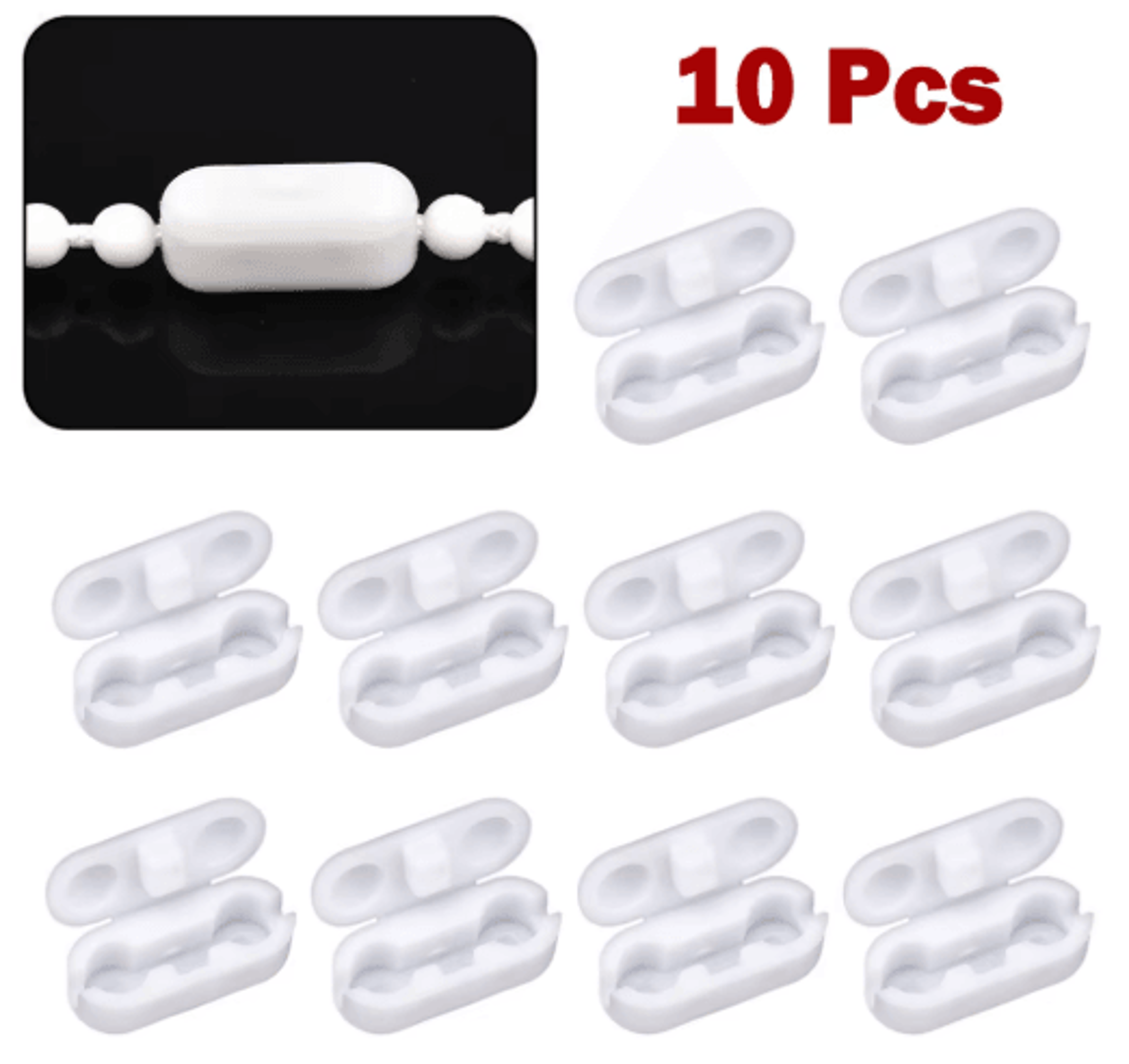 10Piece Roller Blind Chain Connector Set For Pull Cords  Vertical Blinds 0