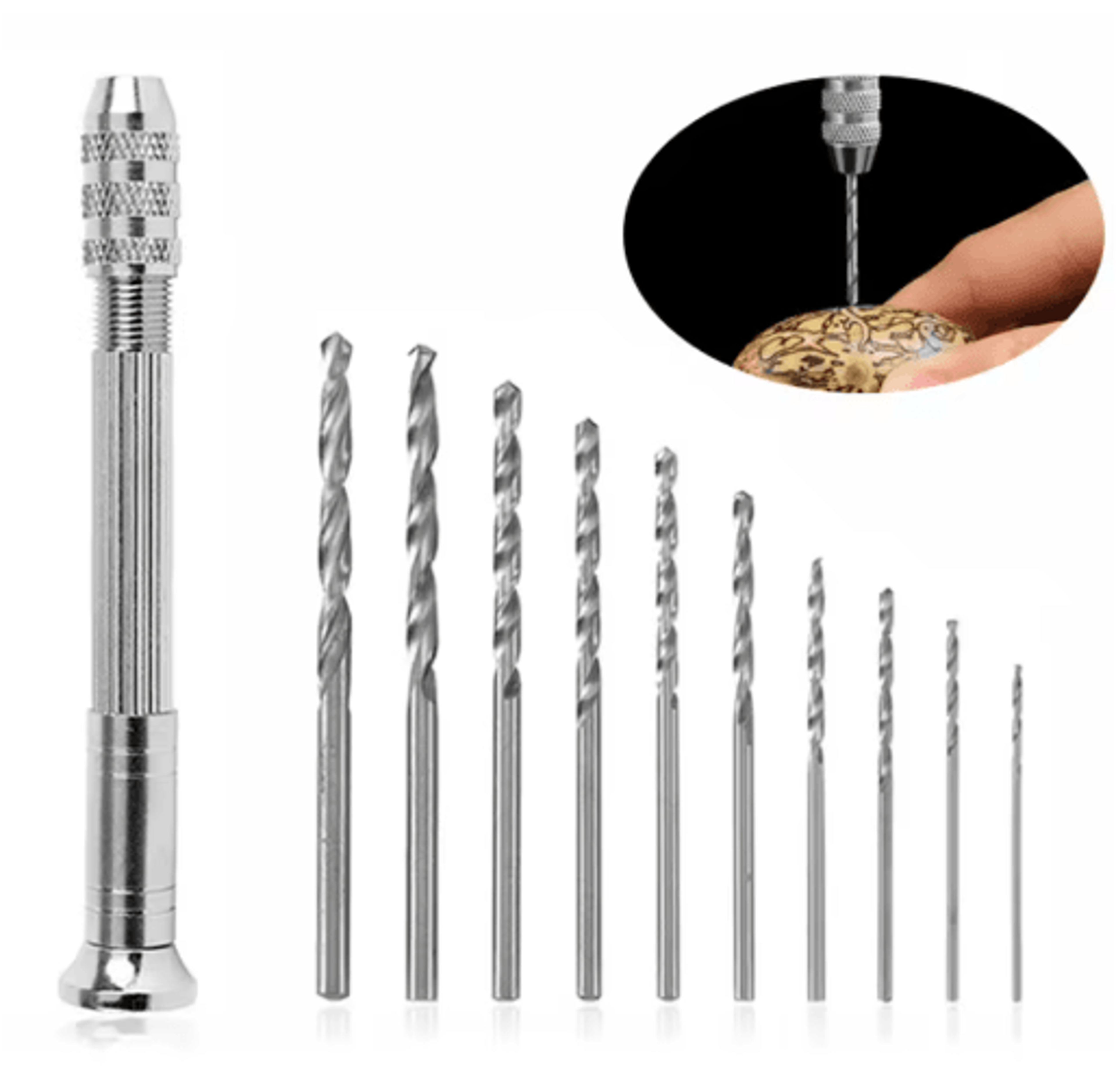 Mini Micro Hand Drill Set  Precision Pin Vise Drill For DIY Crafts Jewelry  Model Making 7