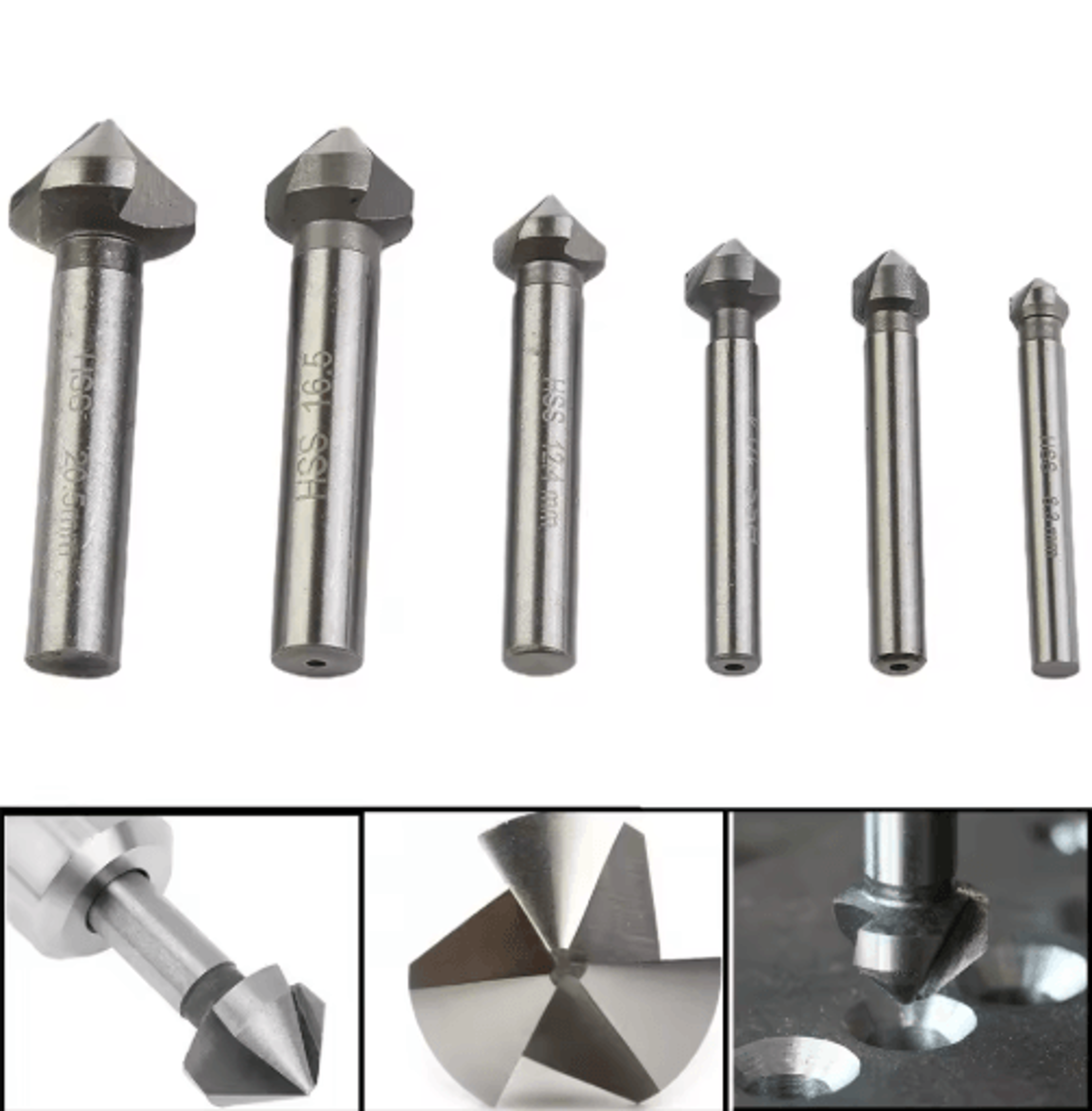 3 Flute 90 Countersink Drill Bit  Chamfer Cutter For Smooth Deburring  Screw Recessing 3