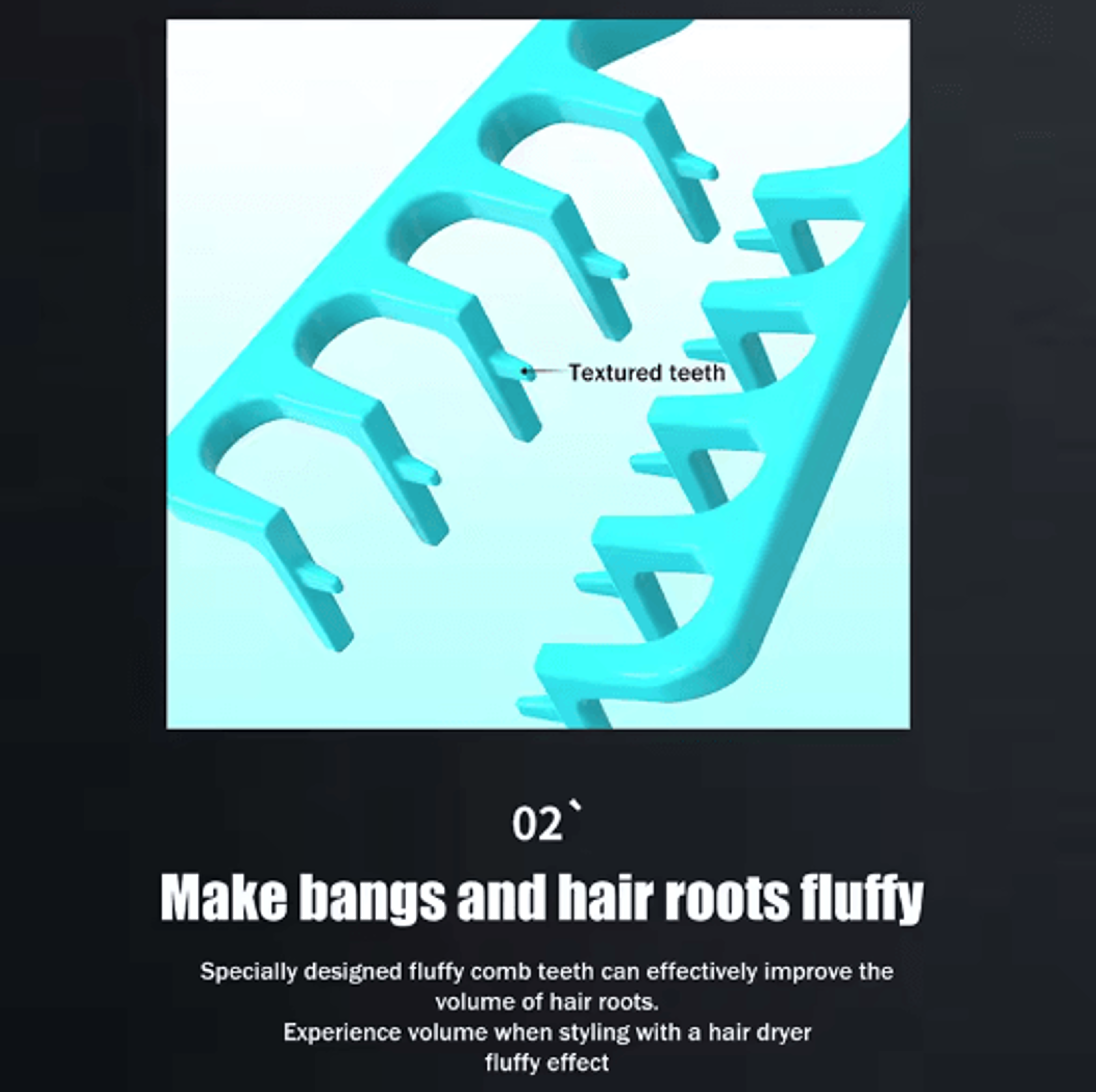 WideTooth Volumizing Hair Comb  Texturizing Styling Comb For Curly Thick  All Hair Types 9