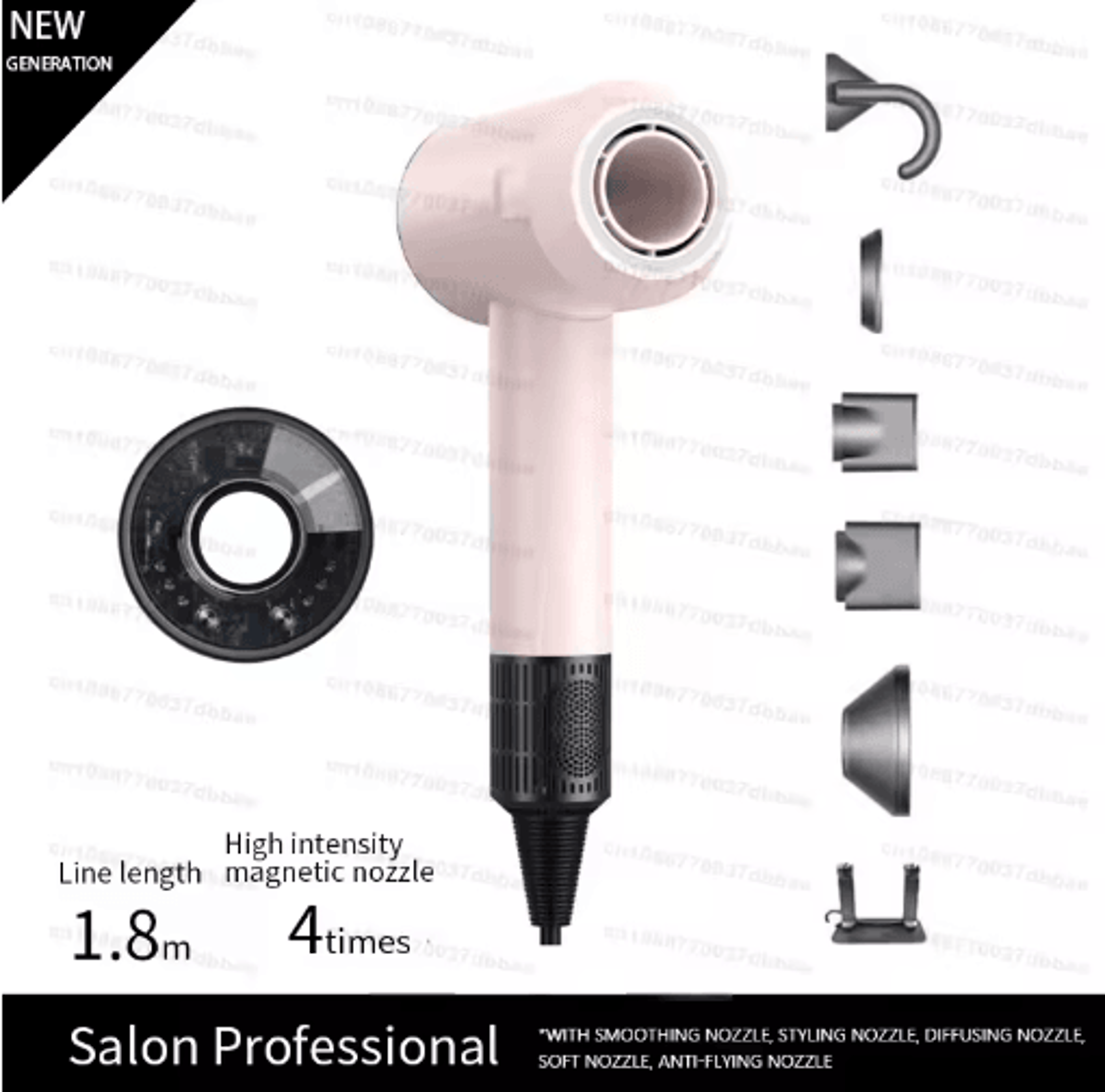 Professional HighSpeed Ionic Hair Dryer  FastDrying Negative Ion Blow Dryer With Quiet Powerful Air 2