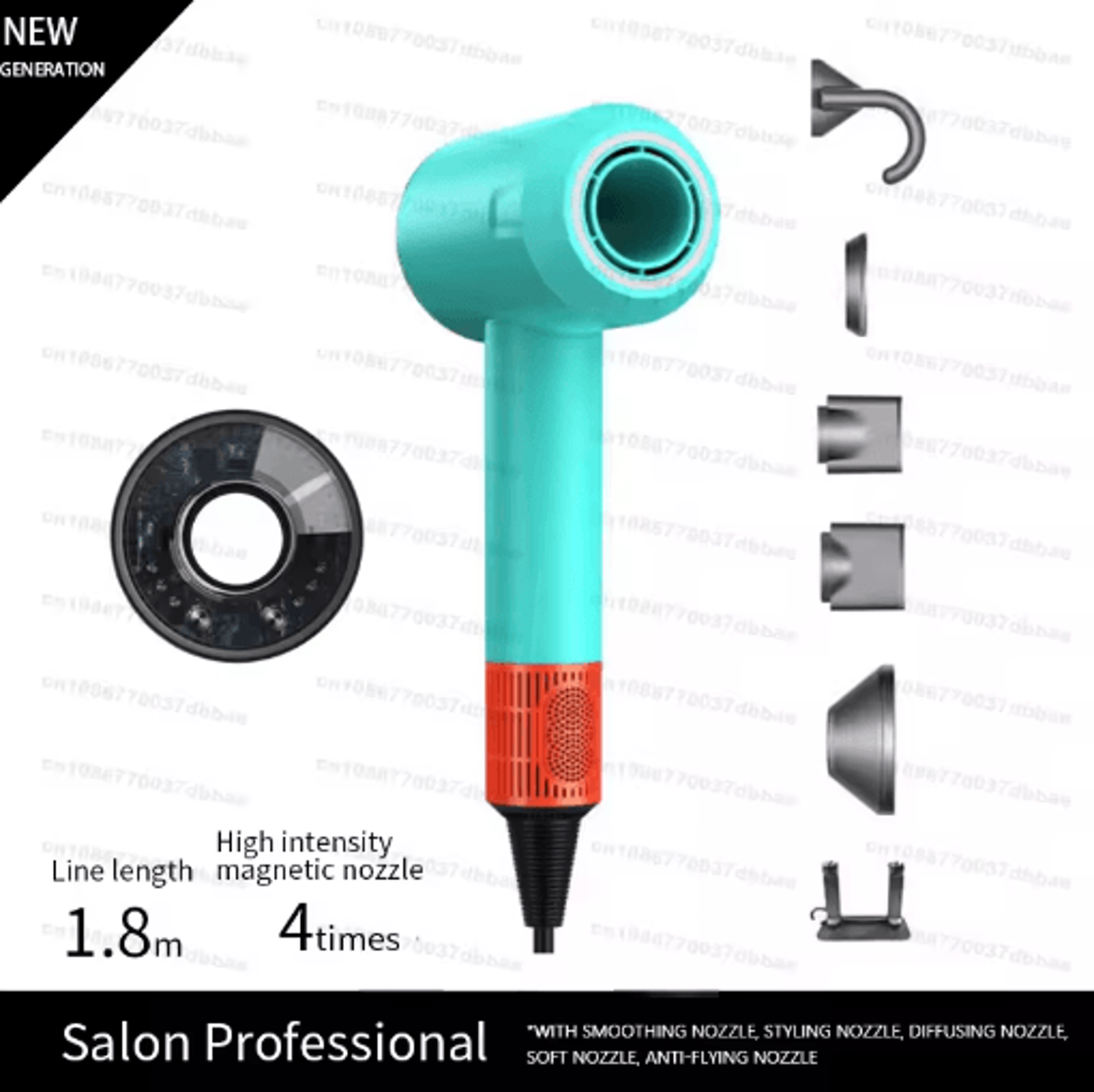 Professional HighSpeed Ionic Hair Dryer  FastDrying Negative Ion Blow Dryer With Quiet Powerful Air 3