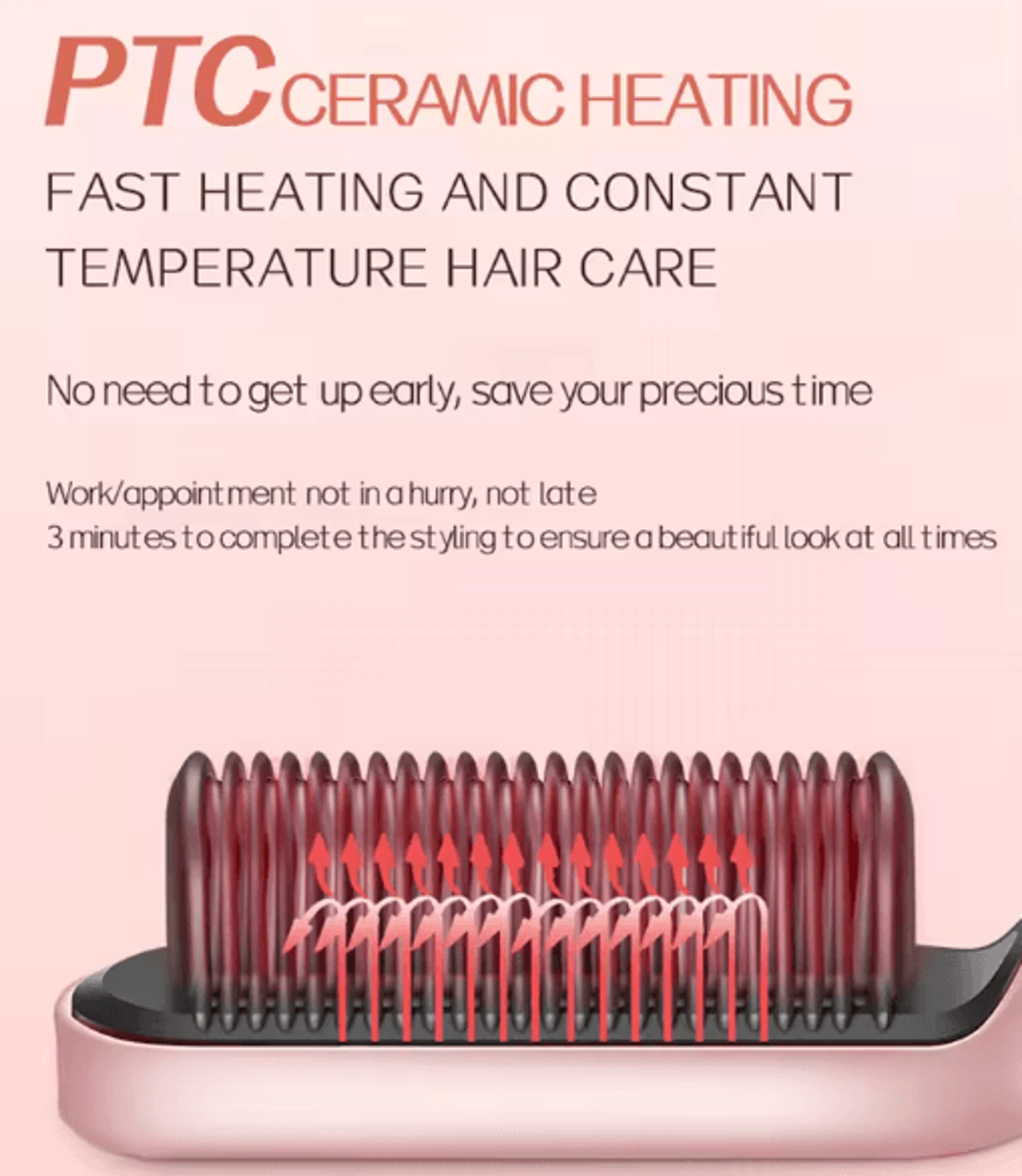 KSKIN 2in1 Hair Straightening Brush  Professional Heated Hair Comb  Flat Iron 8