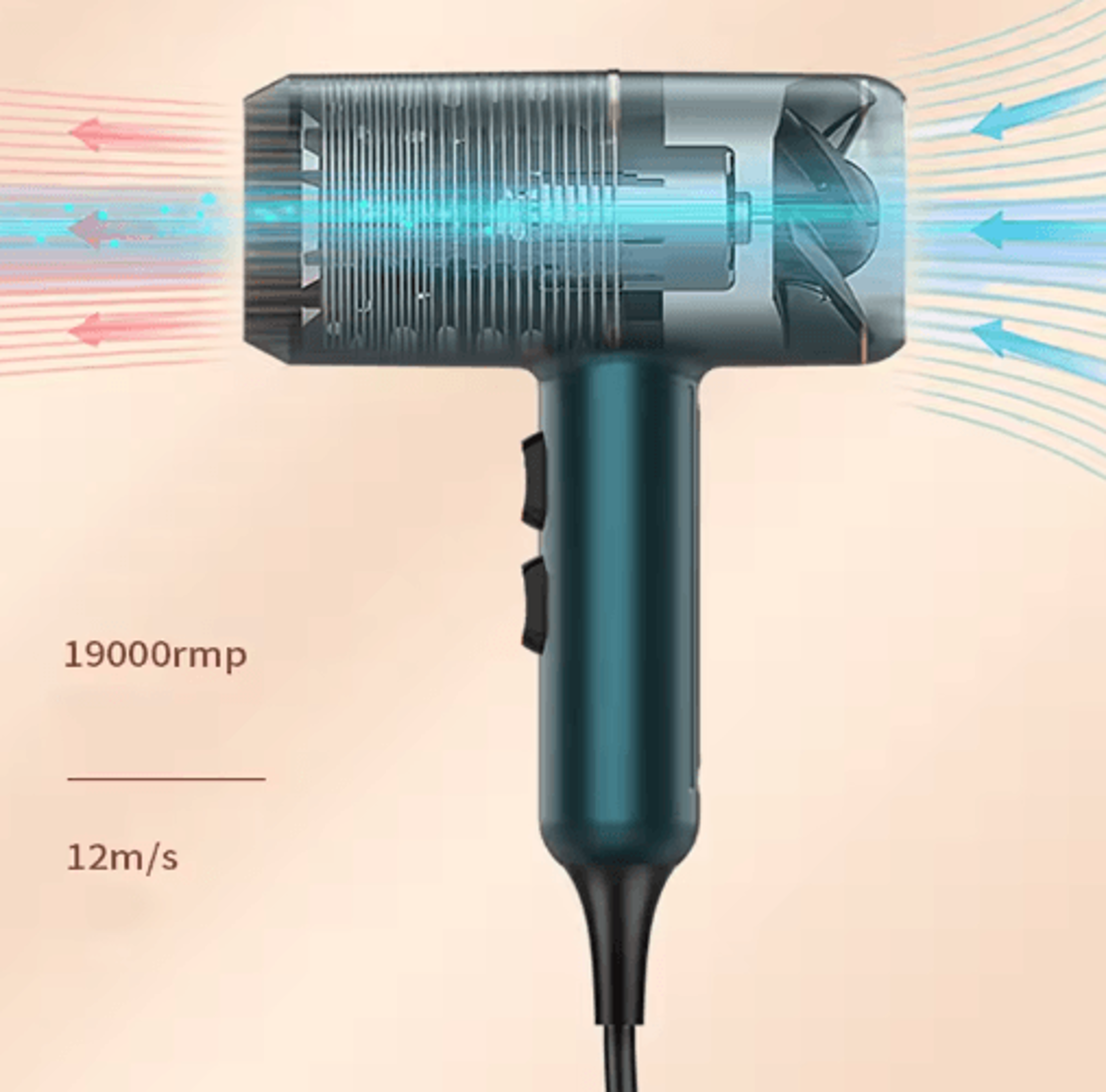 Portable Mini HighSpeed Ionic Hair Dryer  Lightweight FastDrying Blow Dryer For Home  Dorm Use 0