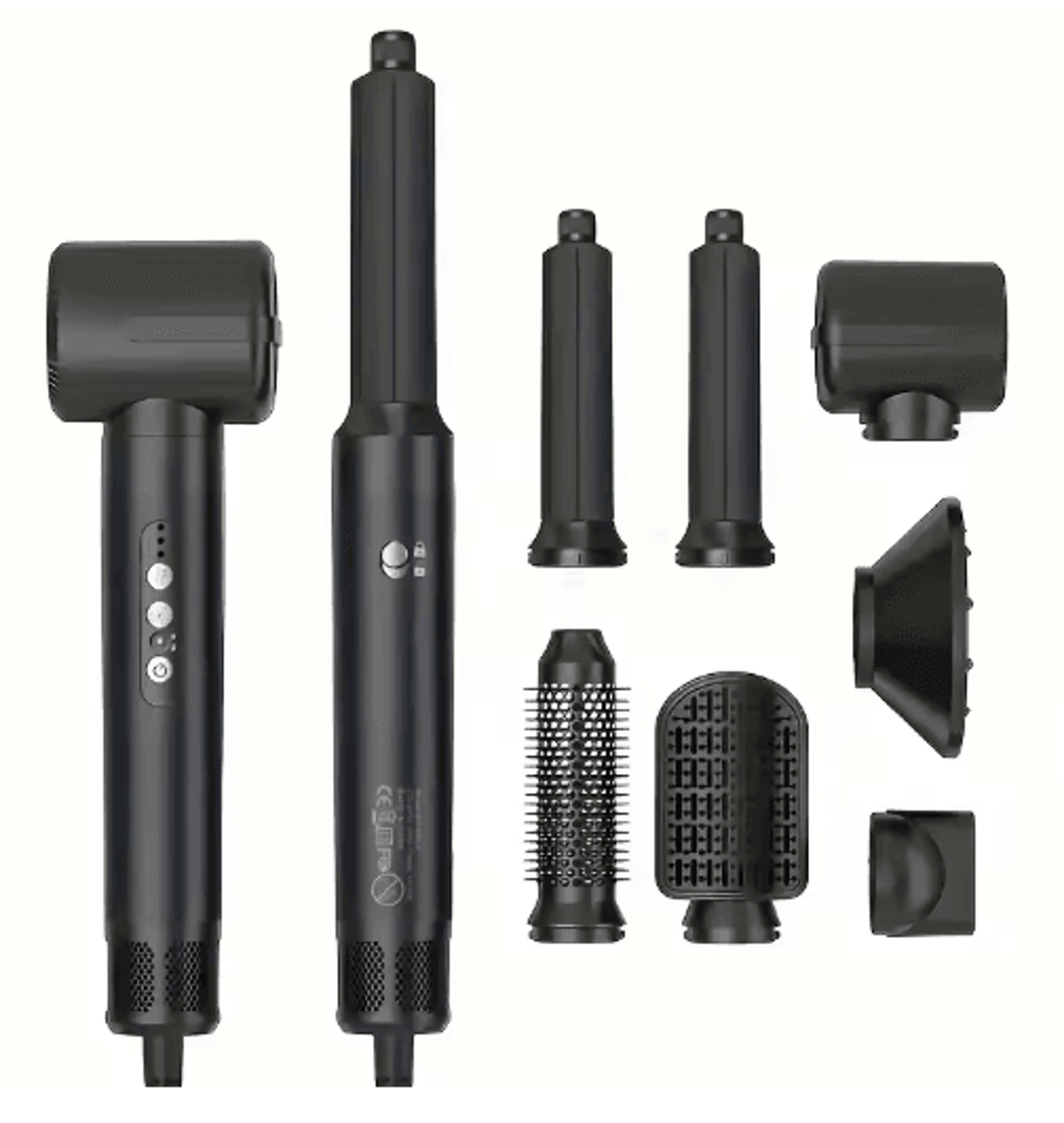 TINSOL 7in1 Hair Styler  1400W Hot Air Brush Hair Dryer Brush  Professional Curling Iron Set 3
