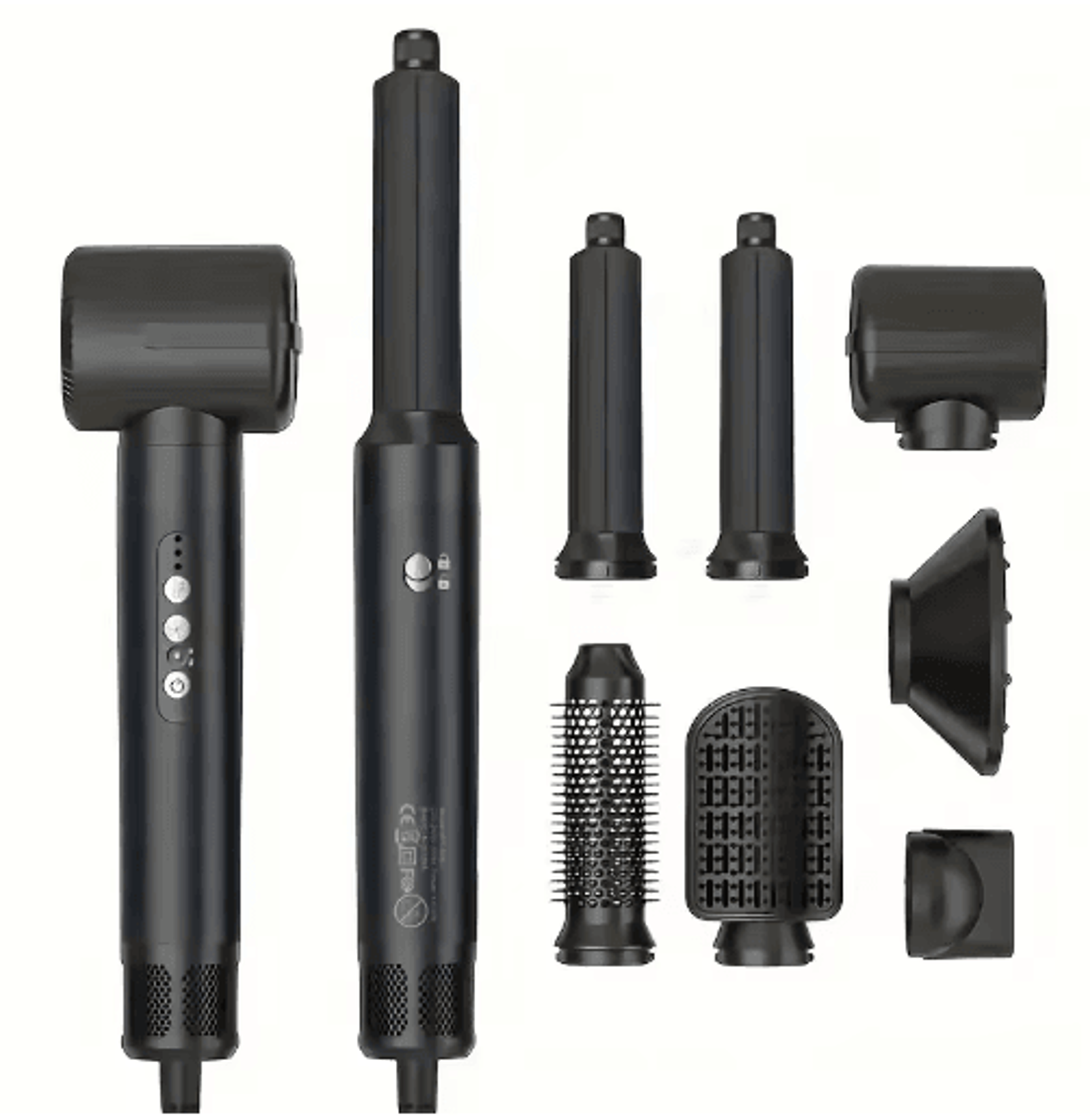 TINSOL 7in1 Hair Styler  1400W Hot Air Brush Hair Dryer Brush  Professional Curling Iron Set 4
