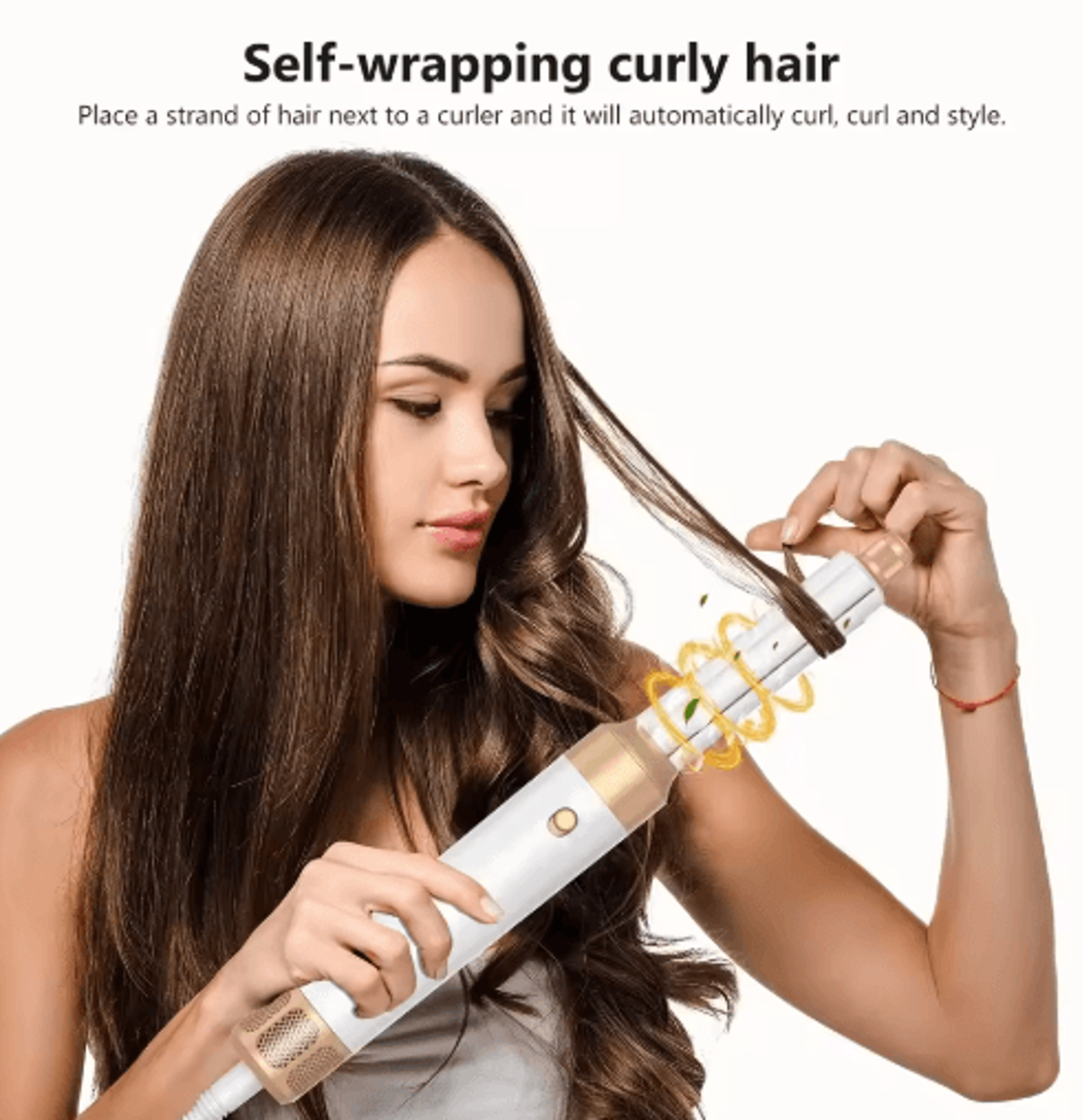TINSOL 7in1 Hair Styler  1400W Hot Air Brush Hair Dryer Brush  Professional Curling Iron Set 5