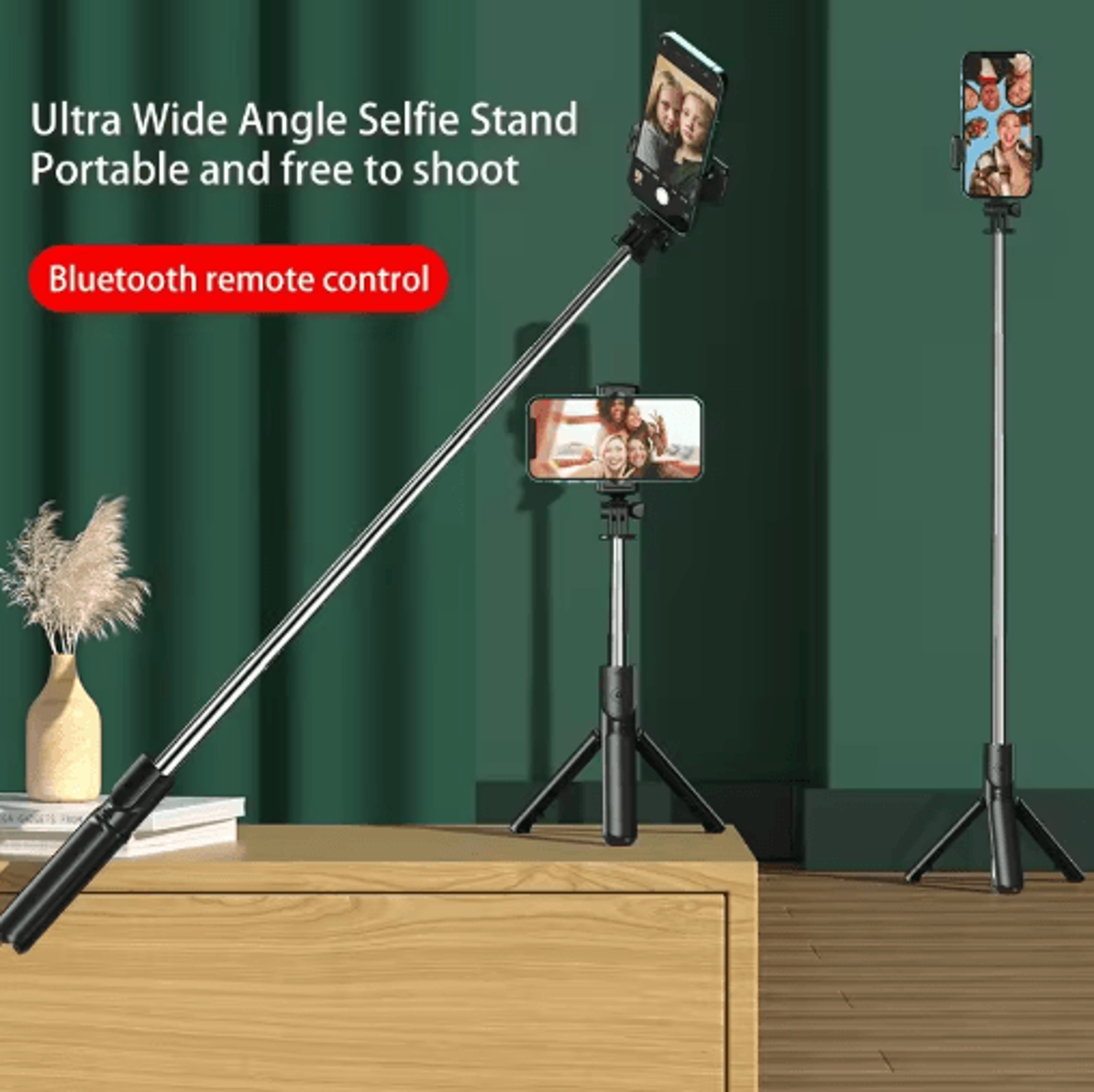 Bluetooth Selfie Stick Tripod With Remote Shutter  Extendable Phone Holder 5
