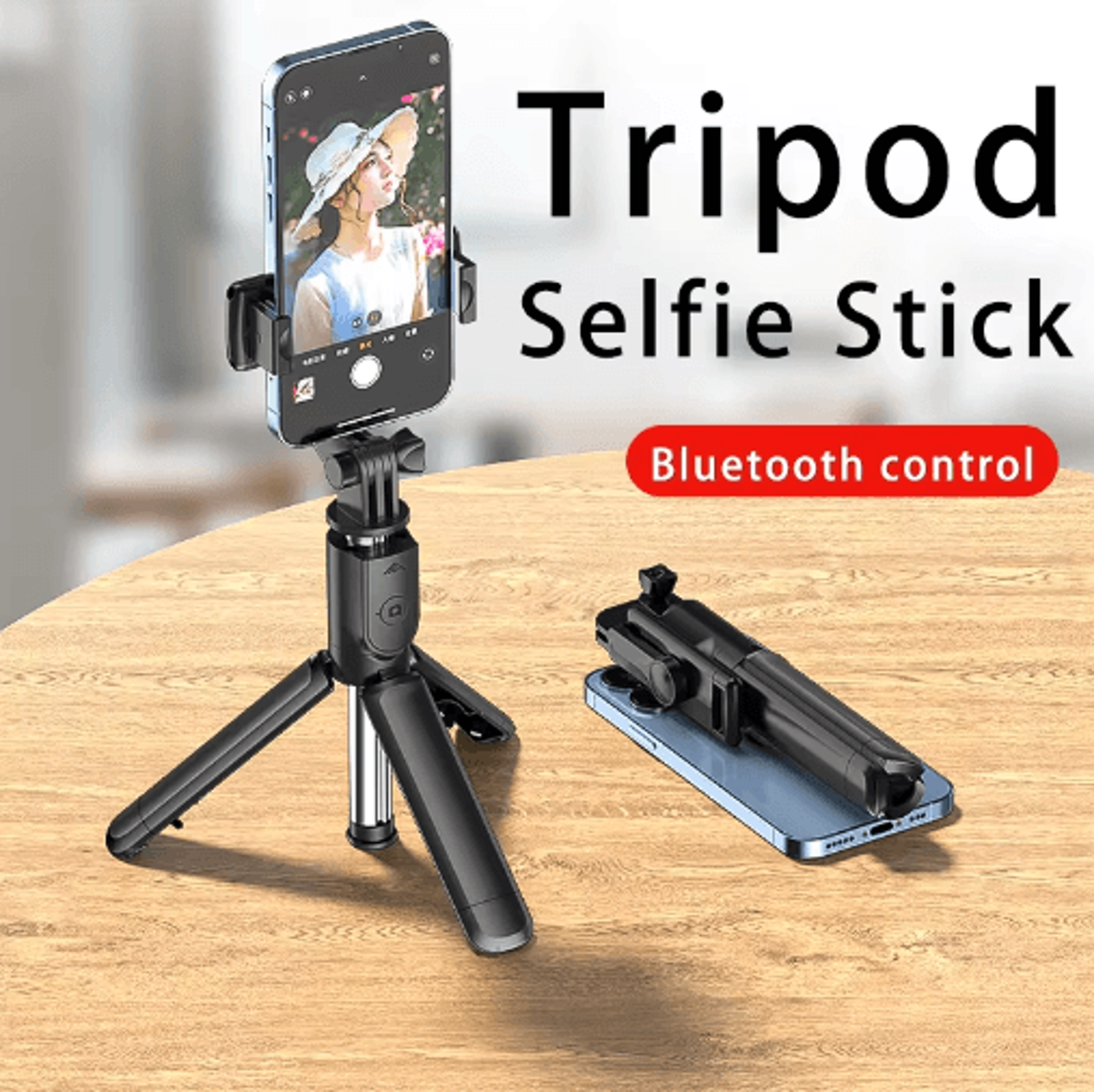 Bluetooth Selfie Stick Tripod With Remote Shutter  Extendable Phone Holder 0
