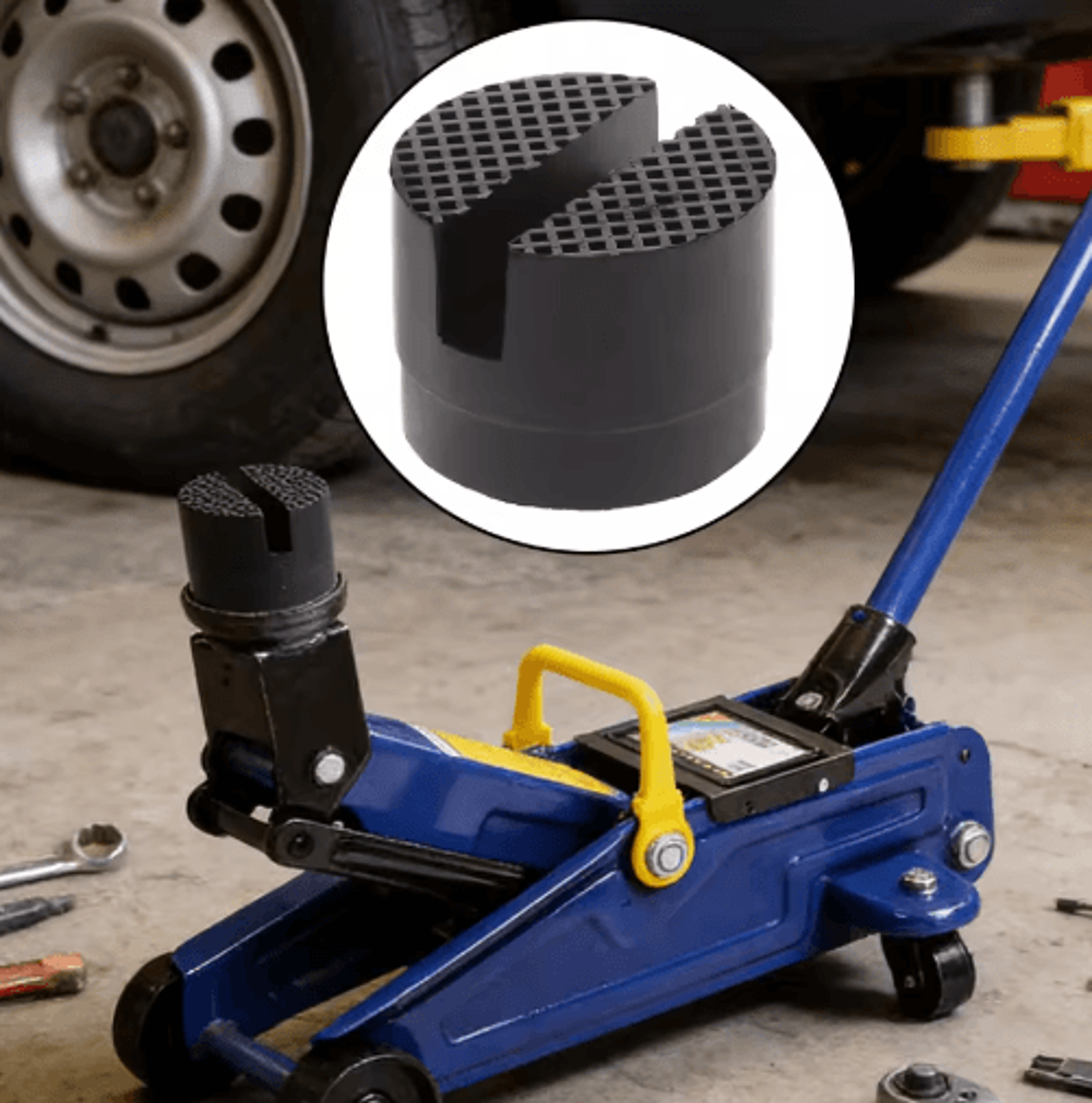 Universal Car Jack Rubber Pad  Slotted Frame Protector Adapter For Floor Jacks  Jack Stands 5