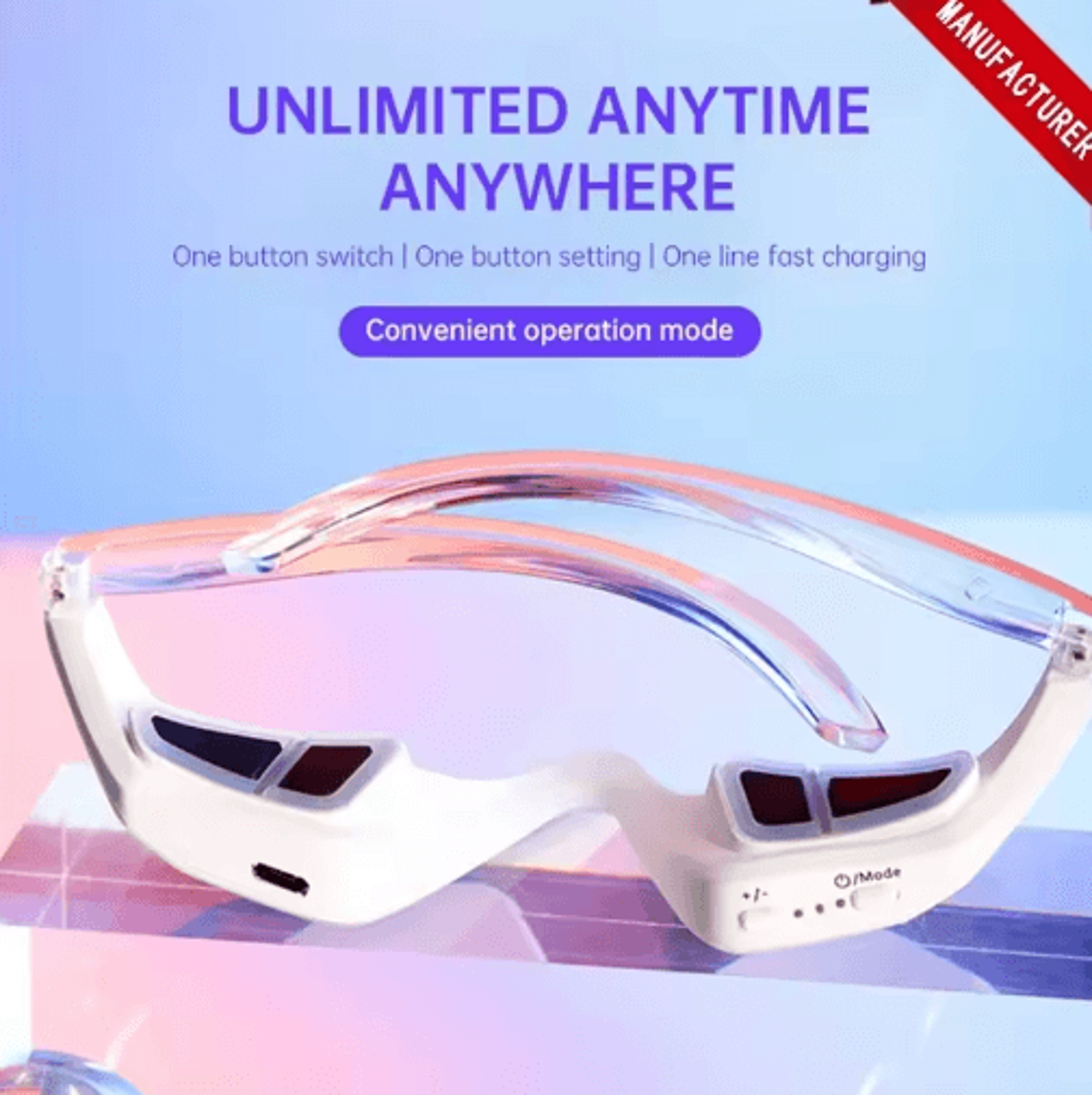 3D EMS Red Light Eye Massager Glasses  Rechargeable Eye Care  Relaxation Device 6