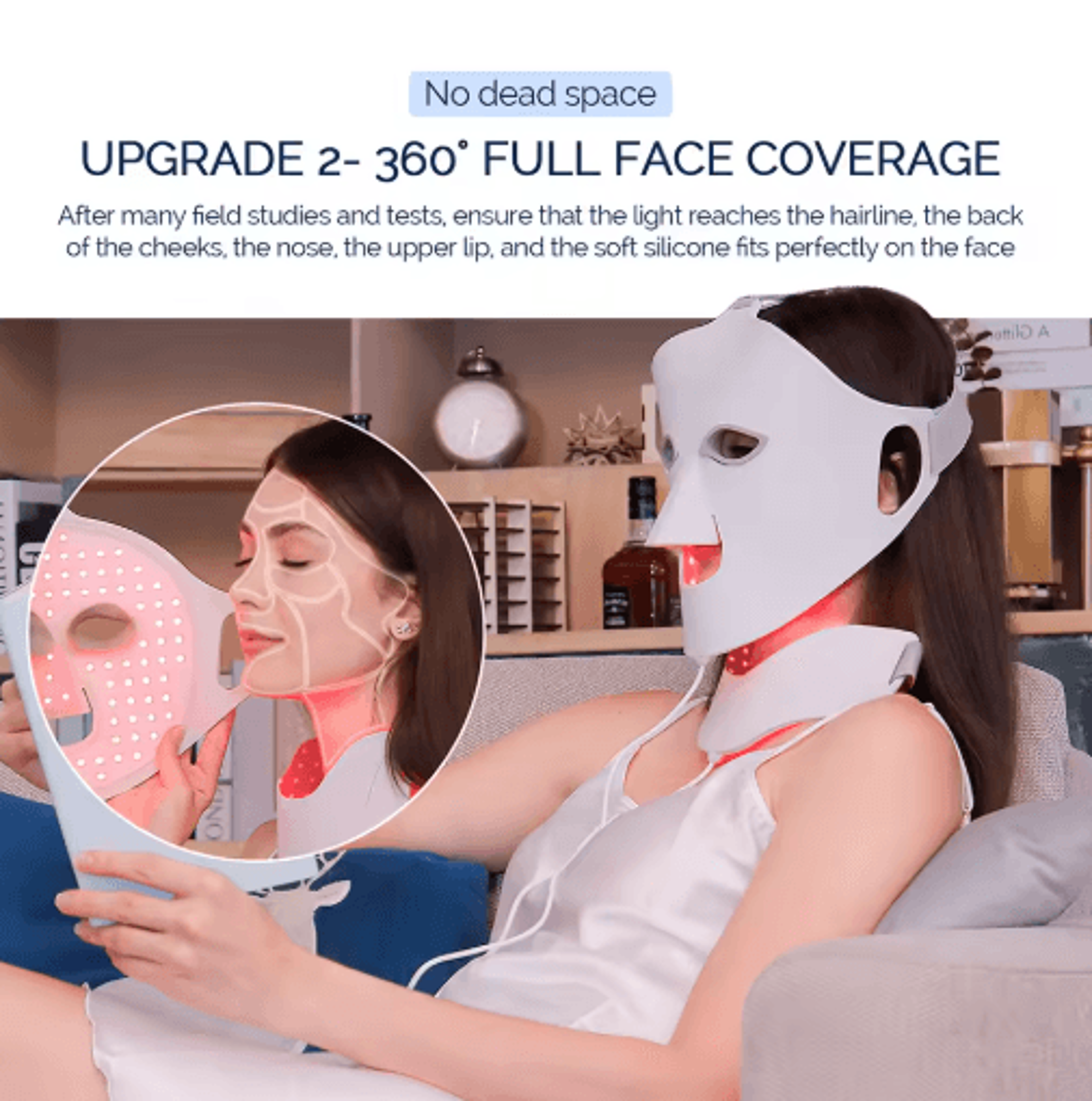 7Color Silicone LED Face Mask  Wireless Light Therapy Beauty Mask For Home Skincare 7