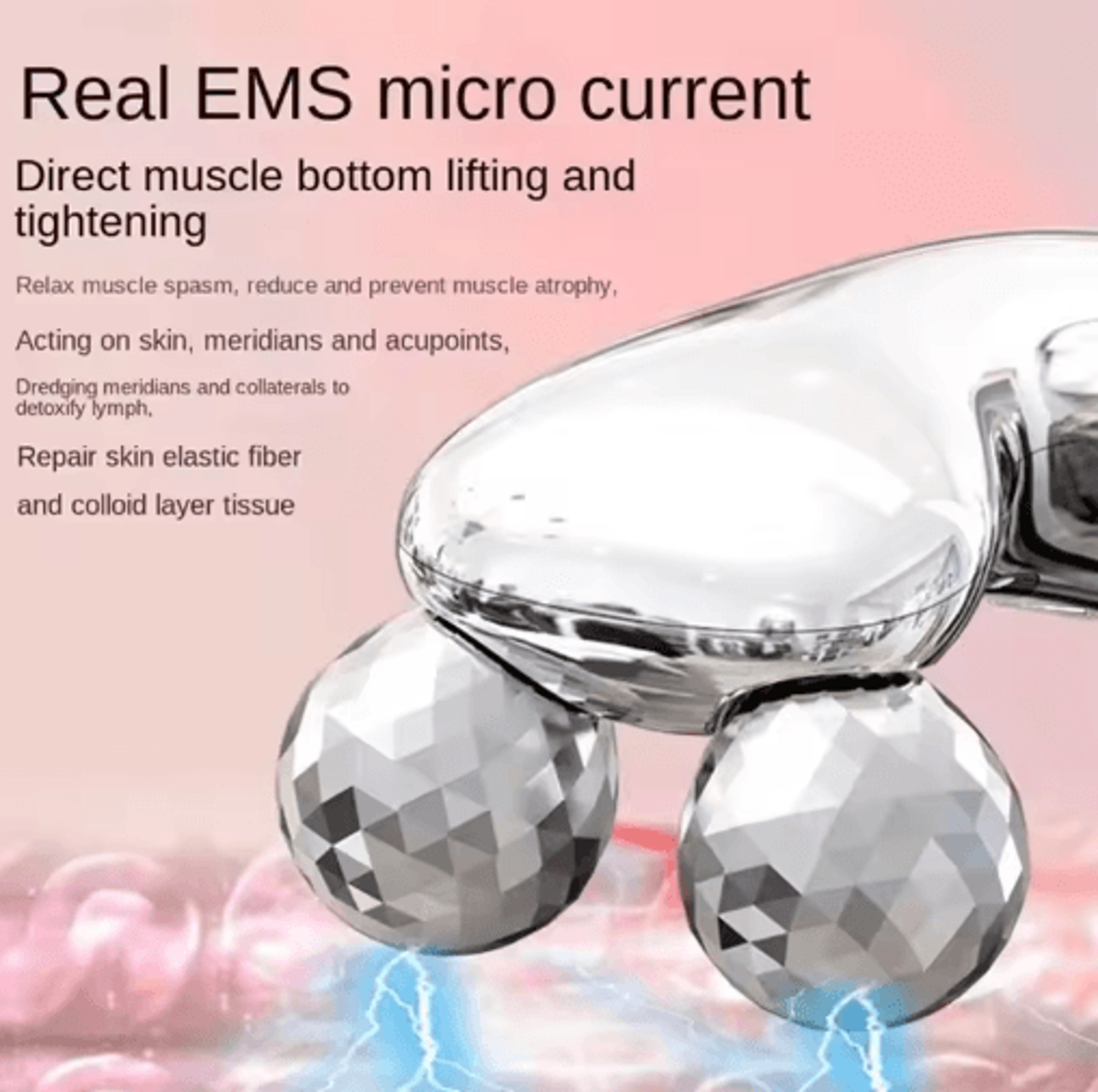 Electric Microcurrent Facial Roller  LED Beauty Massager For Daily Skincare 5