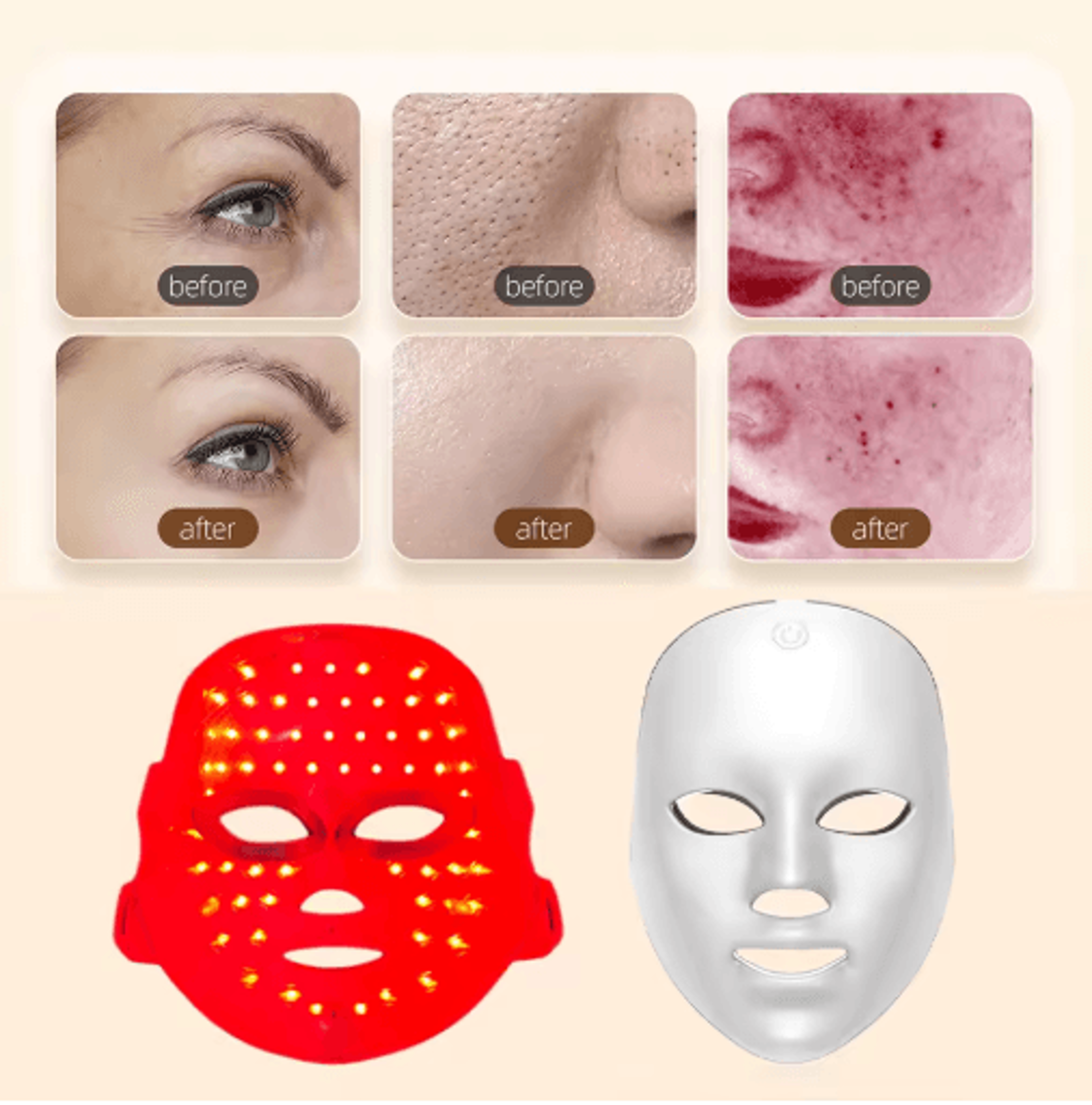 Rechargeable 7Color LED Facial Mask  Photon Light Therapy Beauty Mask For Home Skincare 3