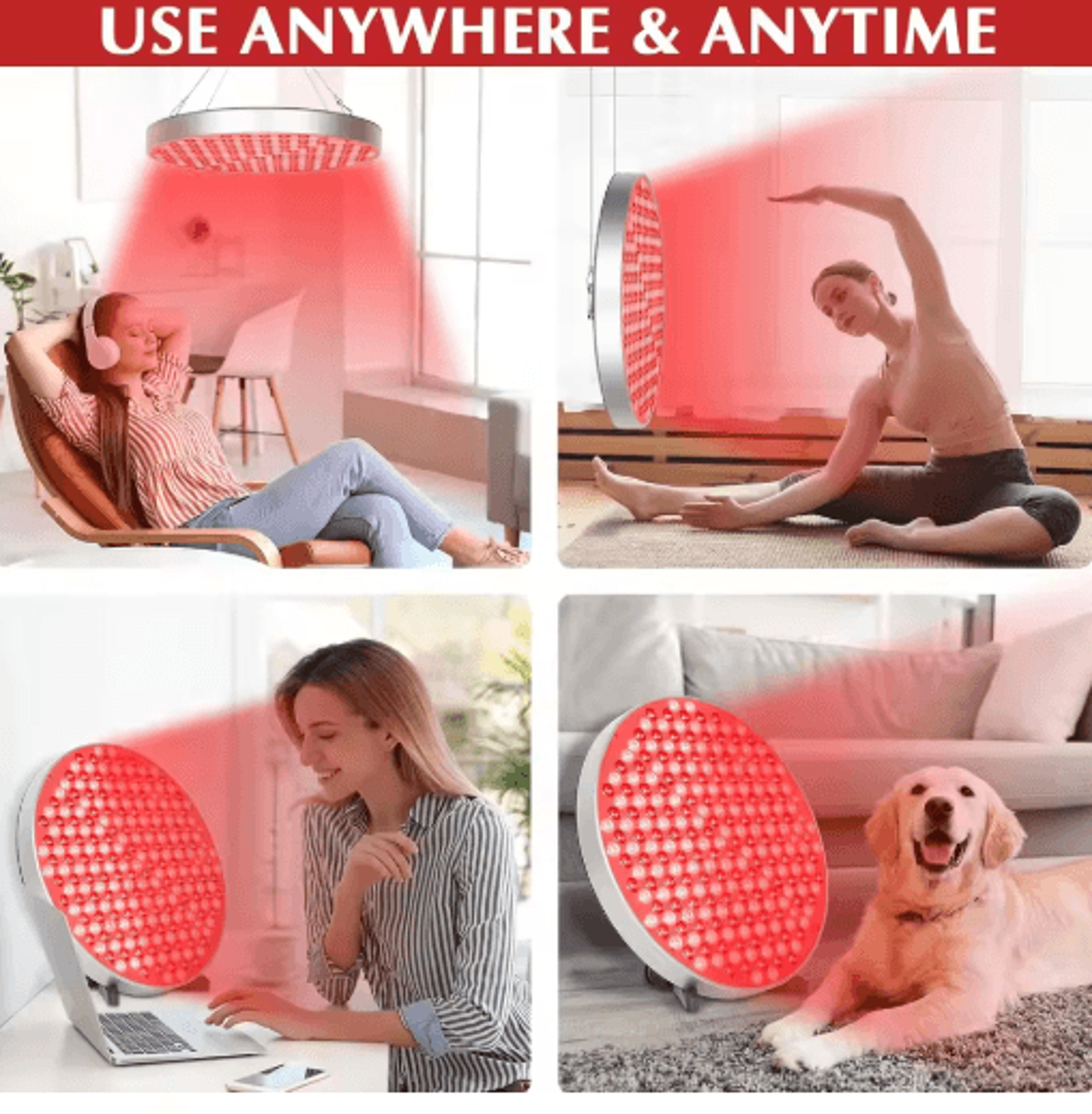 Red Light Therapy Lamp With Stand  660nm  850nm Near Infrared LED Light Panel 3