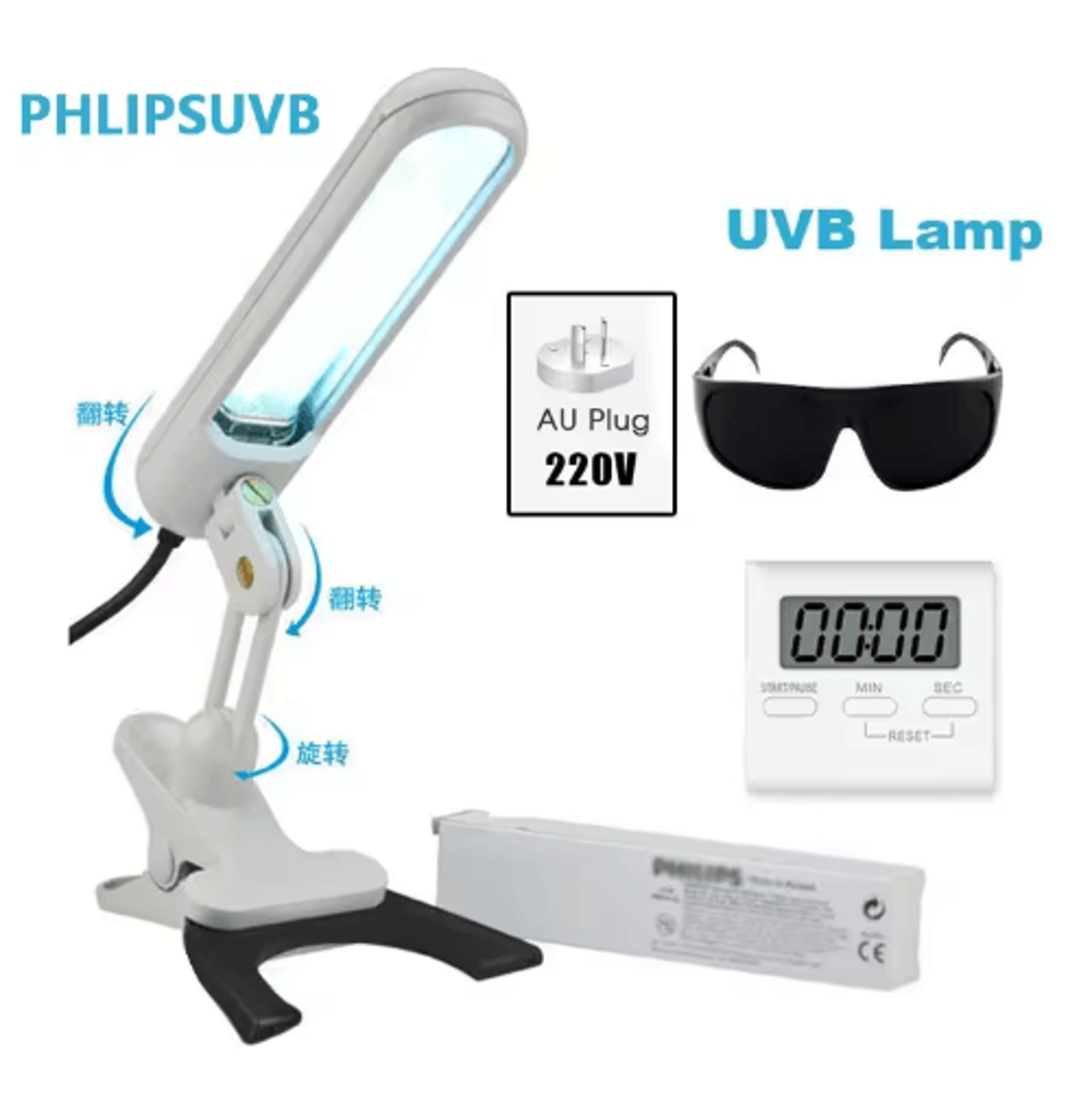311nm UVB Light Therapy Lamp  Portable UVB Device For Targeted Skincare 4