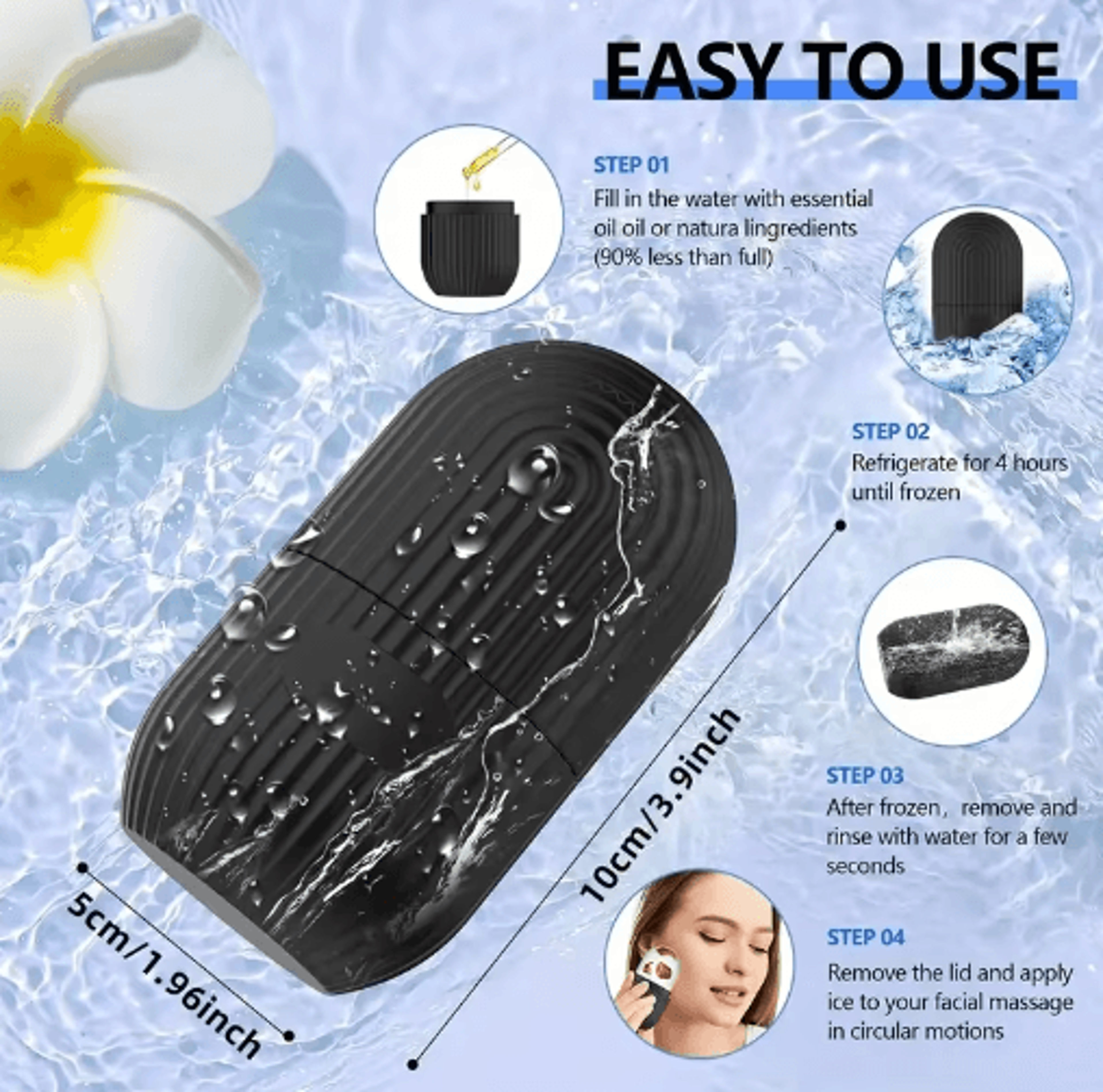 Silicone Ice Face Roller  Cooling Facial Massager  Ice Cube Beauty Tool 12