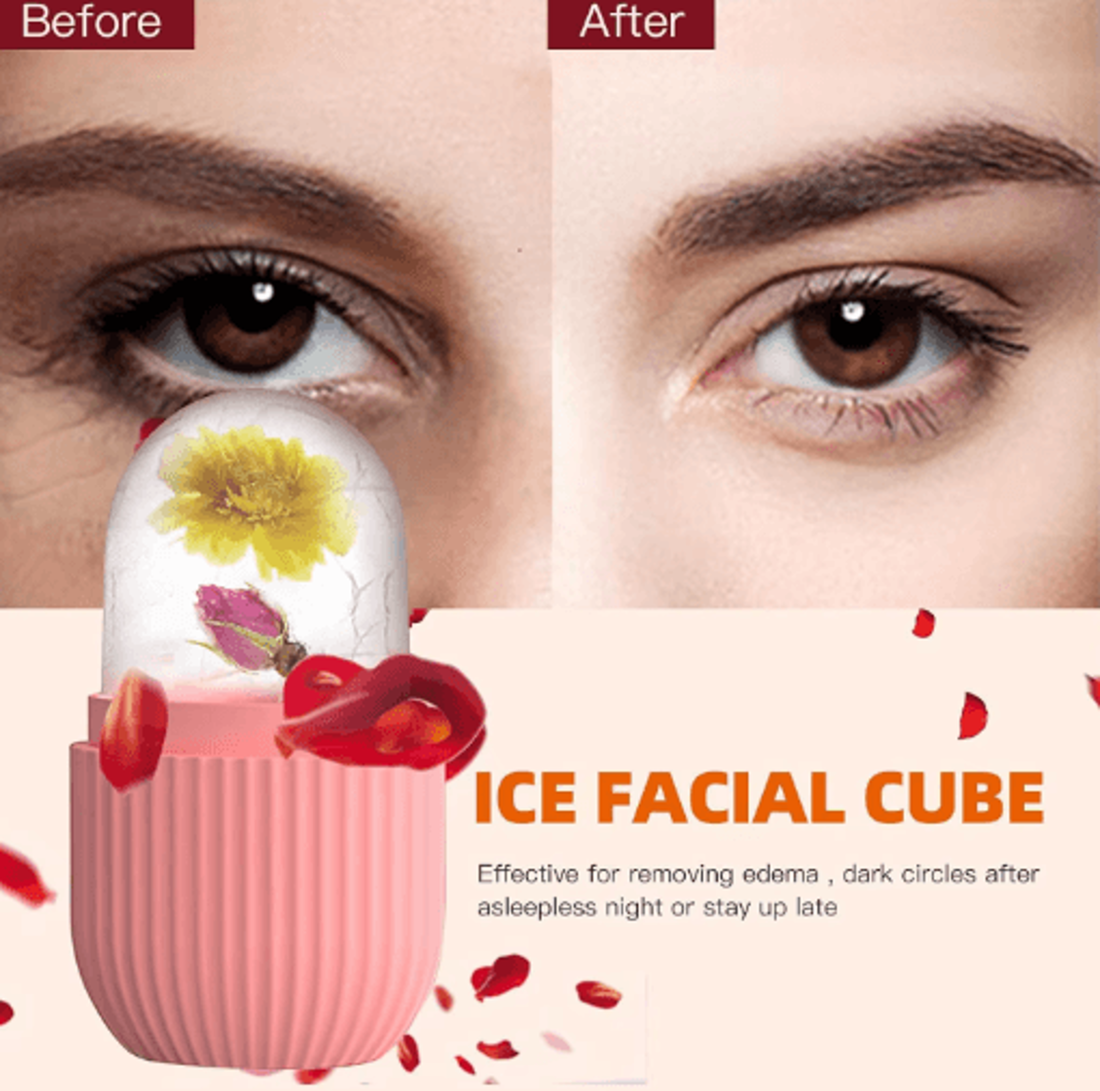 Silicone Ice Face Roller  Cooling Facial Massager  Ice Cube Beauty Tool 13