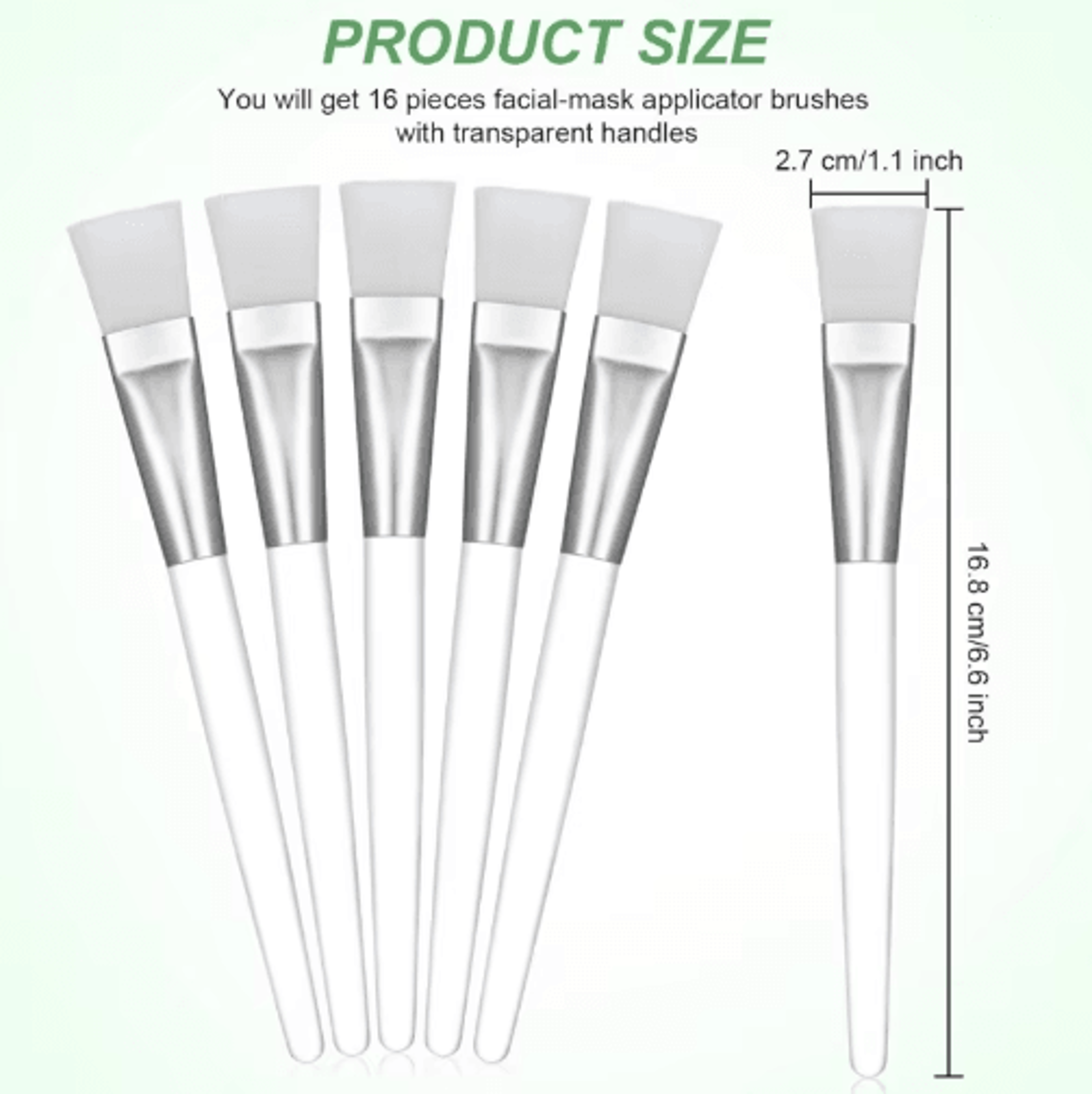 12Piece Facial Mask Brush Set  Soft Bristle Crystal Handle Face Mask Applicators 4