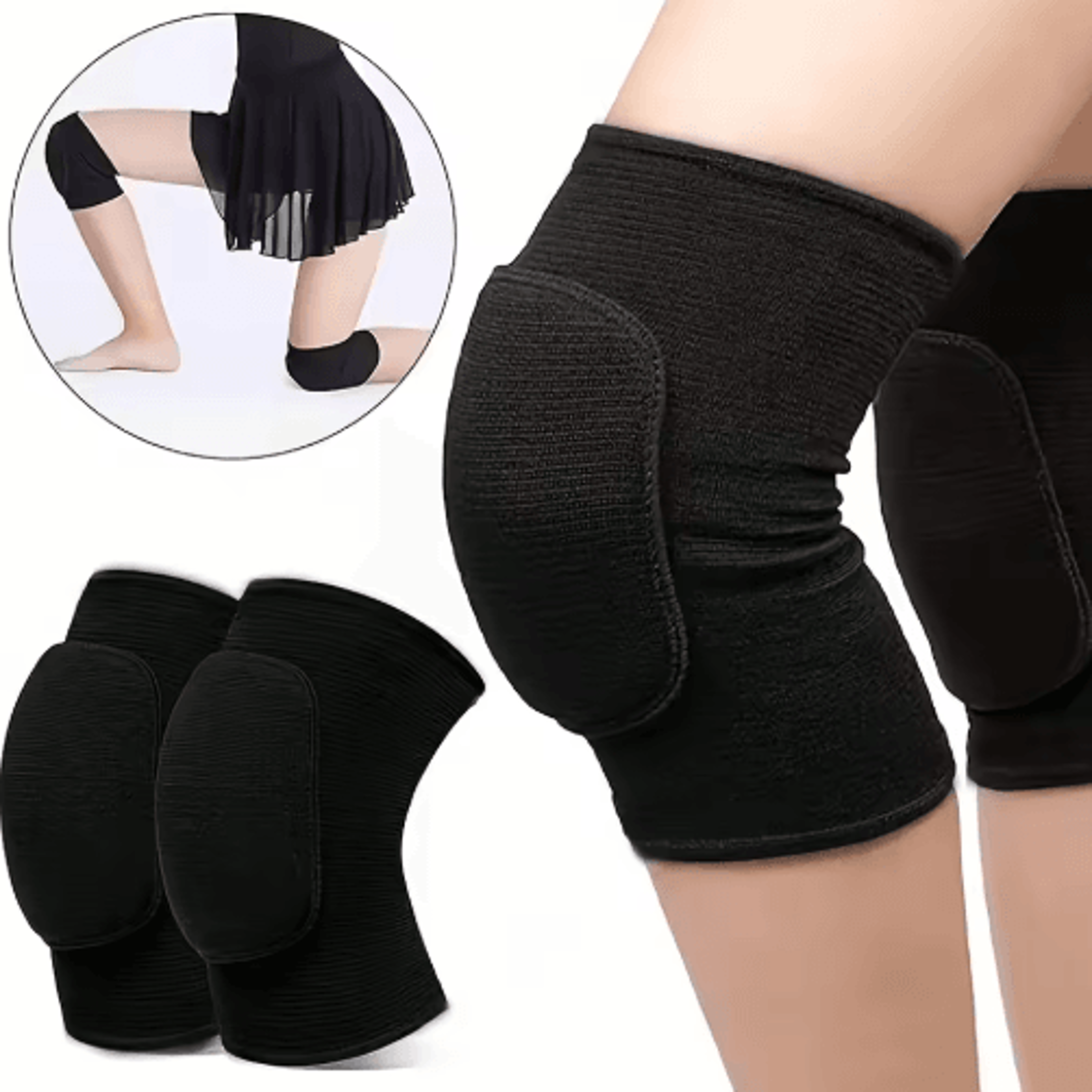 2Piece Sponge Knee Pads  Knee Support For Volleyball Dance Yoga  Sports 0