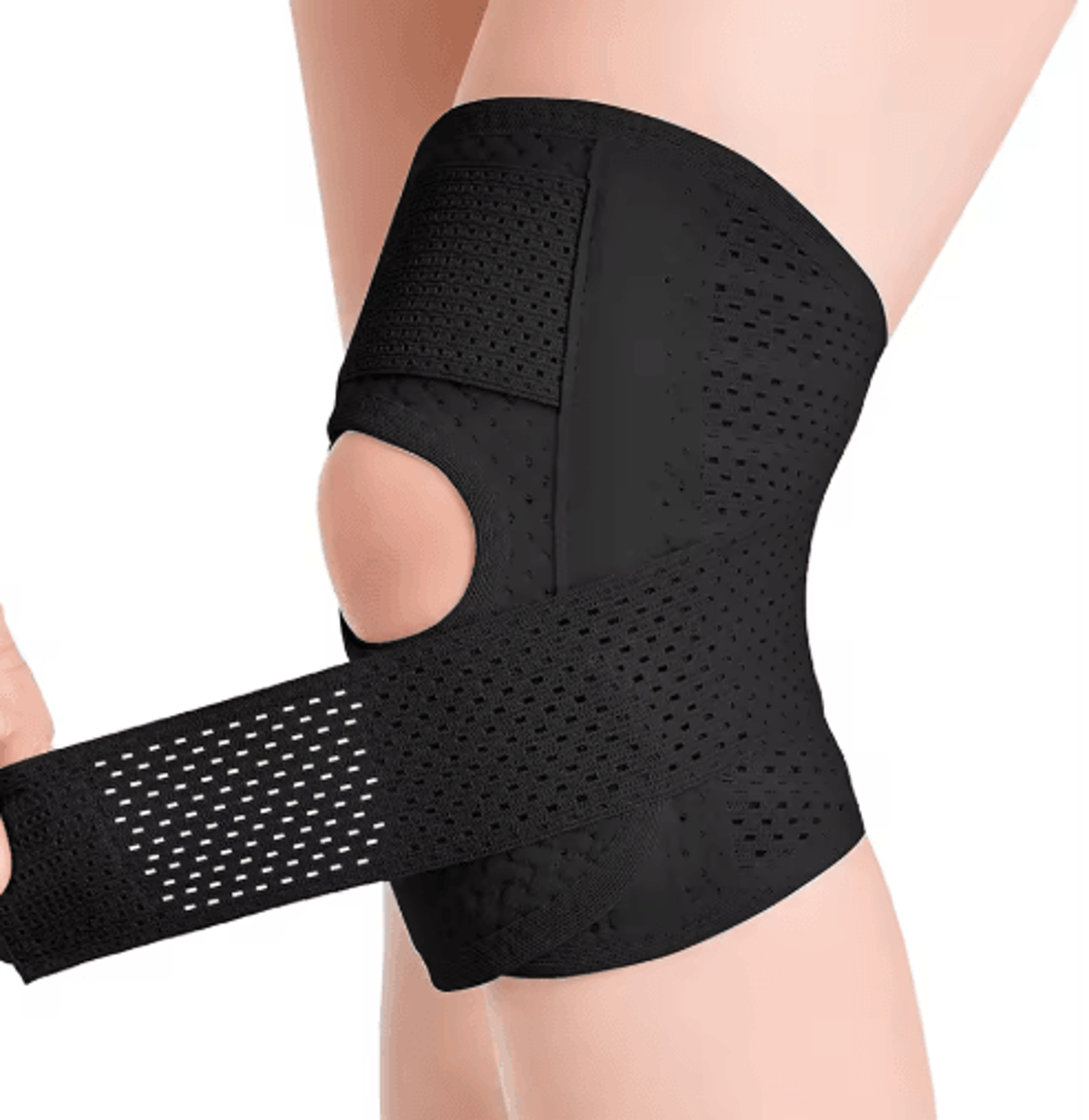 Knee Brace With Side Stabilizers  Breathable Adjustable Knee Support 2