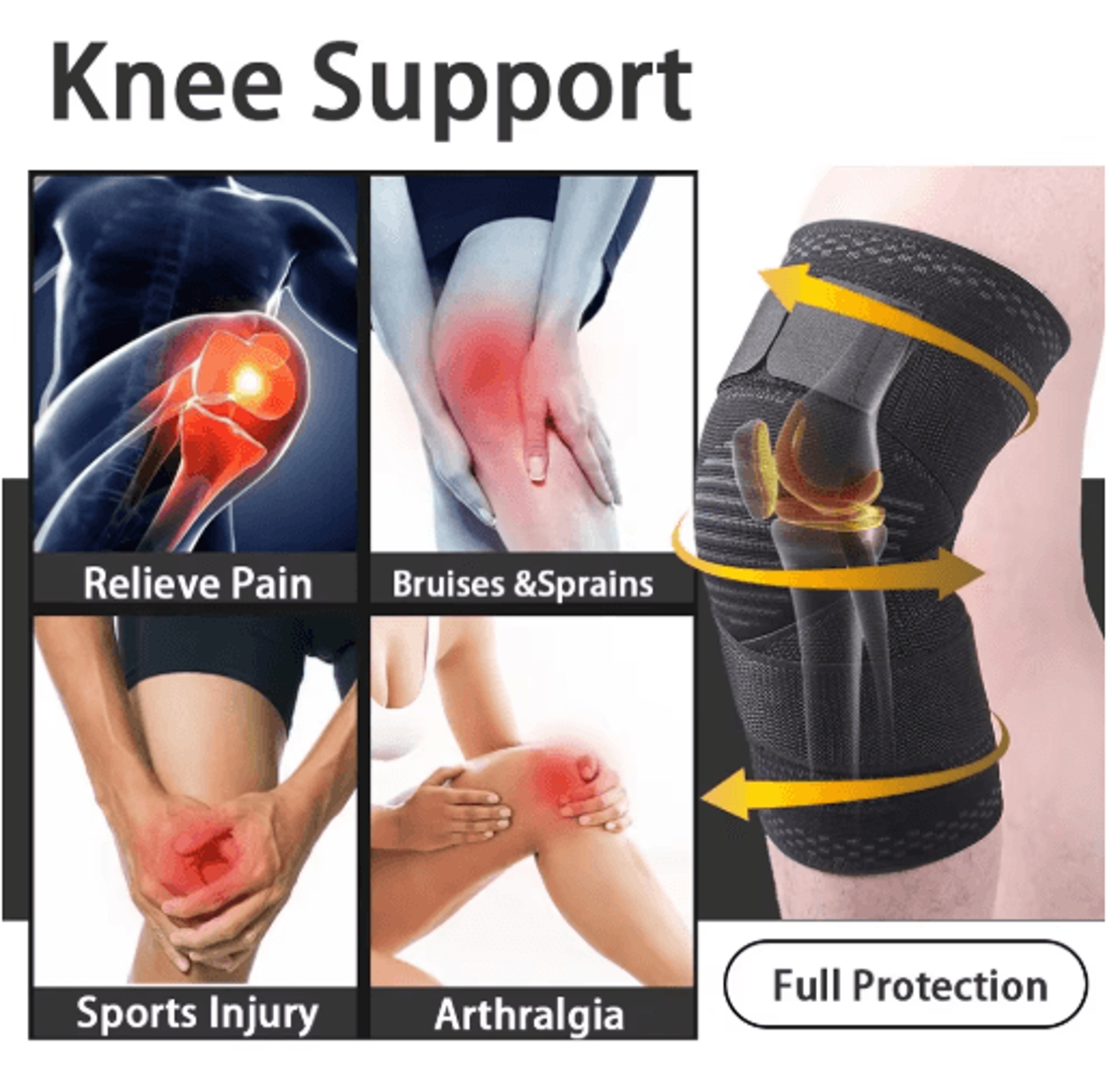 1PC Compression Knee Brace With Adjustable Support Bandage 5