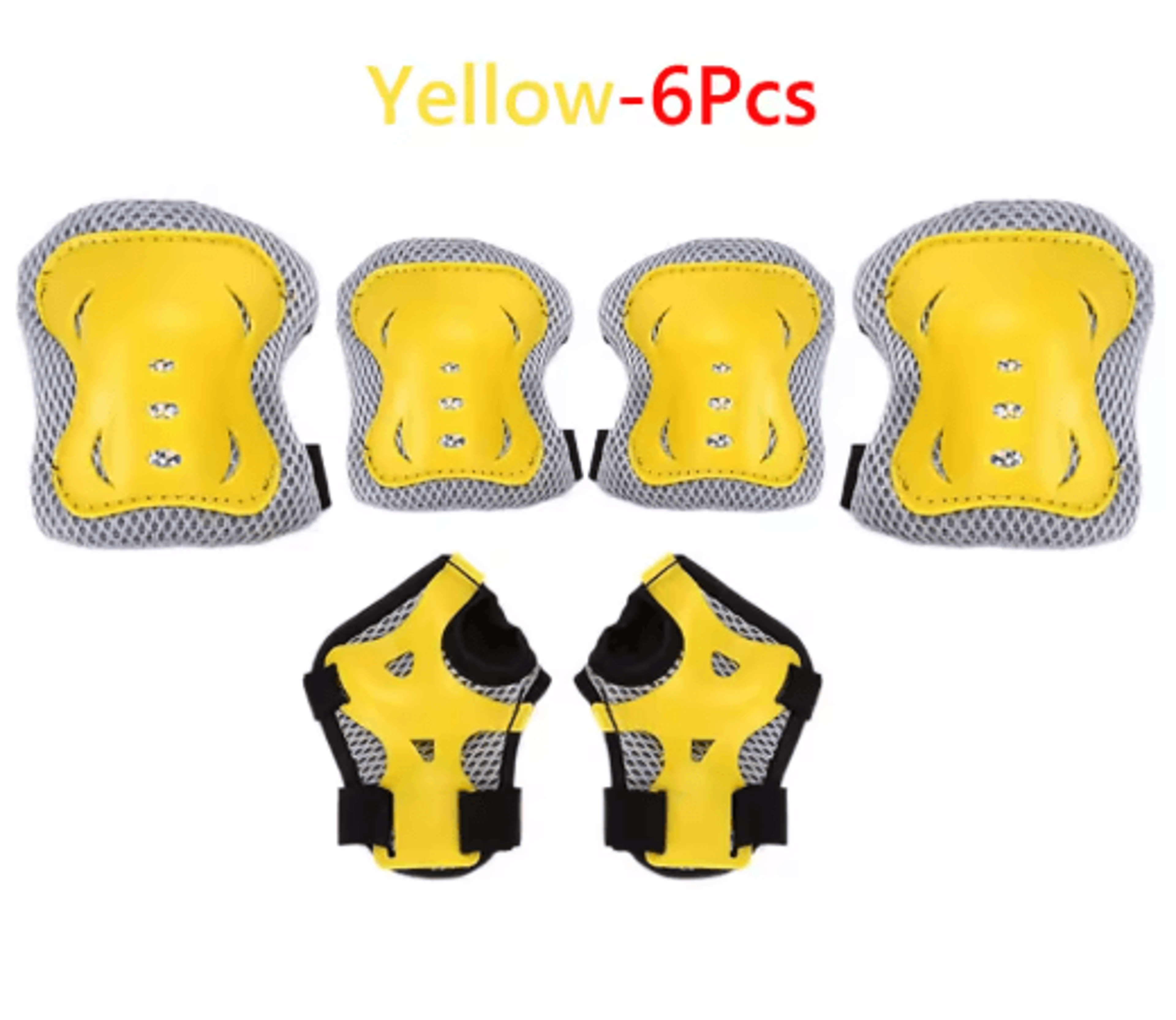 Kids 6in1 Protective Gear Set  Knee Pads Elbow Pads  Wrist Guards For Ages 37 5
