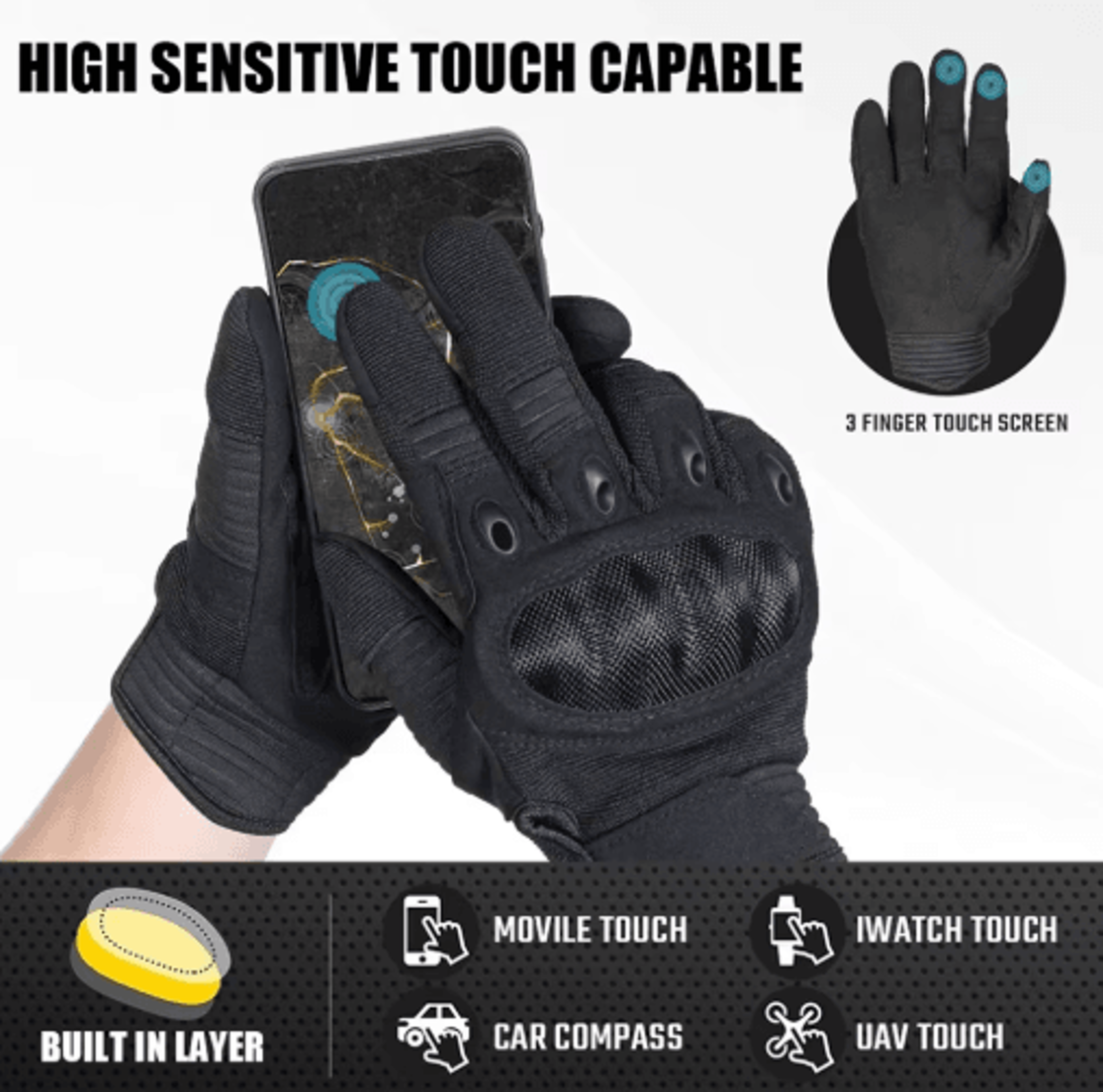 Touch Screen Tactical Gloves  Full Finger AntiSlip Gloves For Outdoor Sports  Work 5