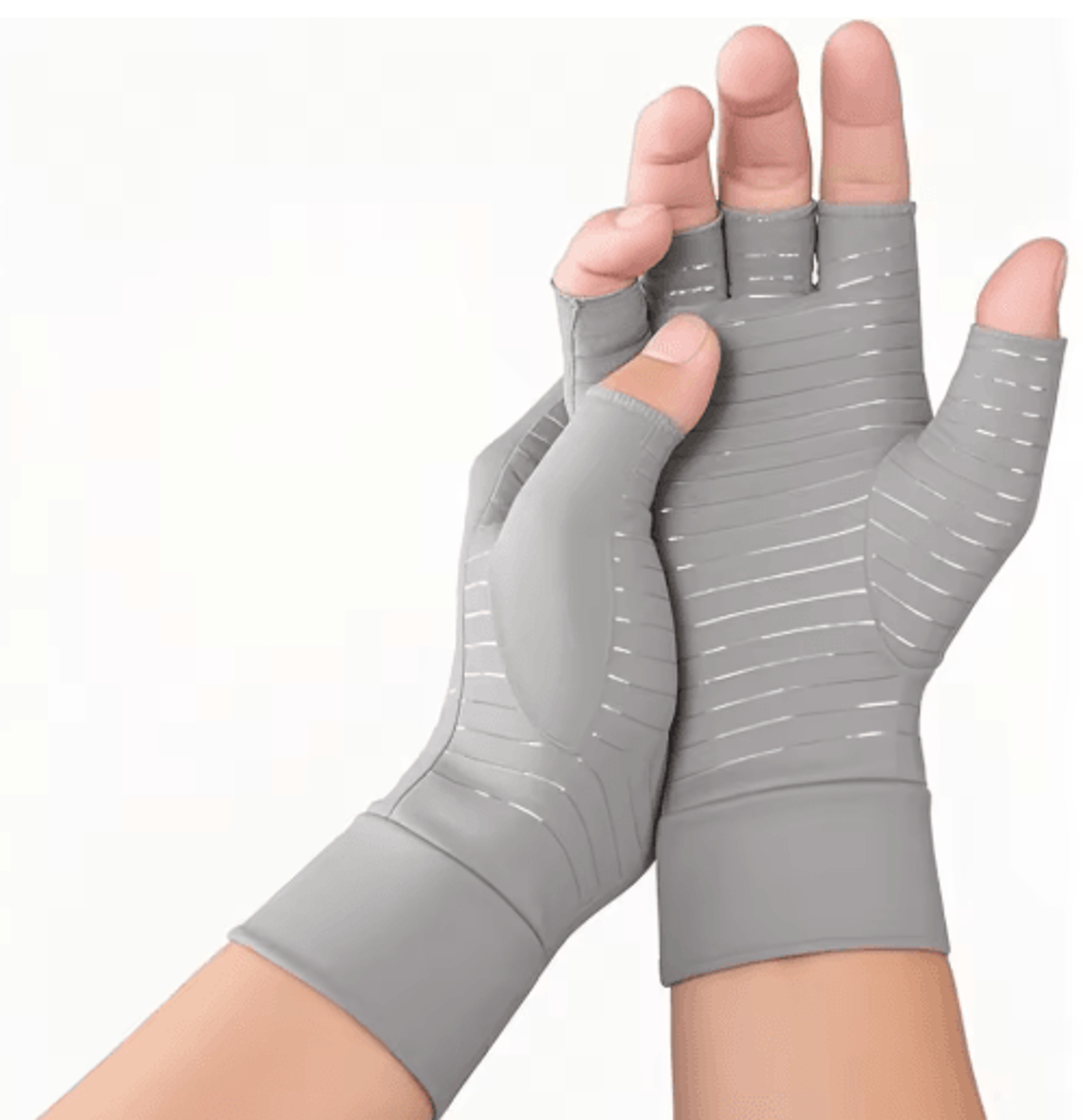 1 Pair Copper Compression Gloves  Full Finger CopperInfused Hand Support For Men  Women 2