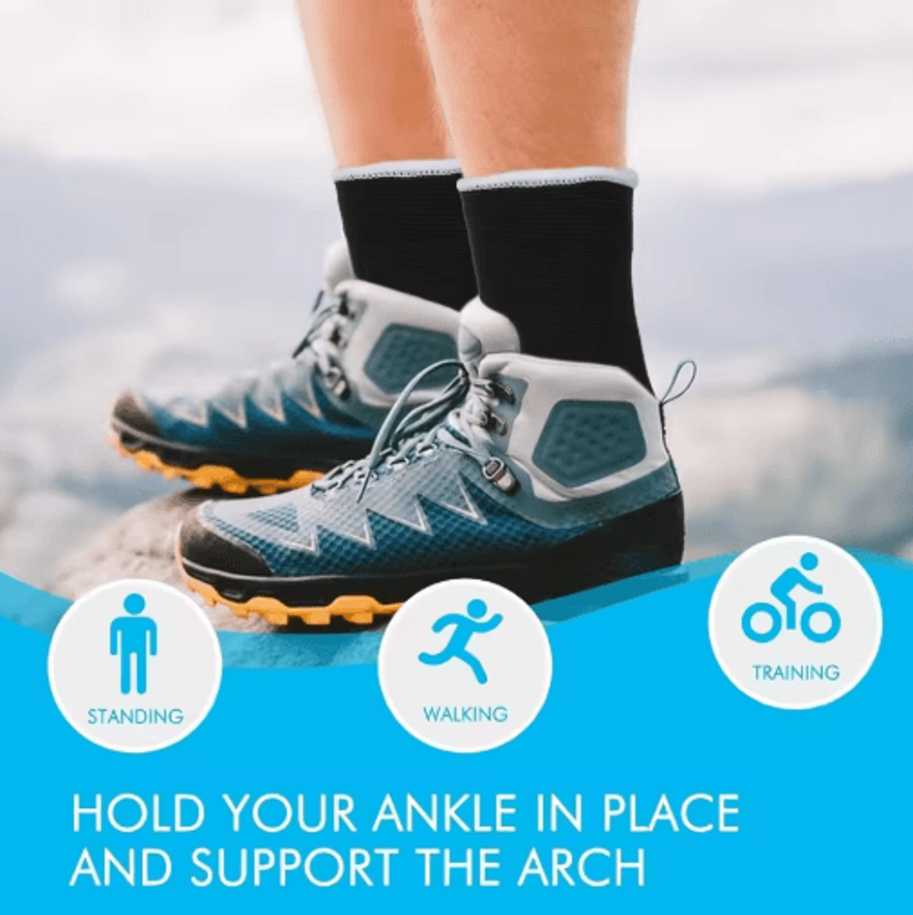 1 Pair Polyester Ankle Support Sleeves  Breathable Compression Ankle Brace For Men  Women 2