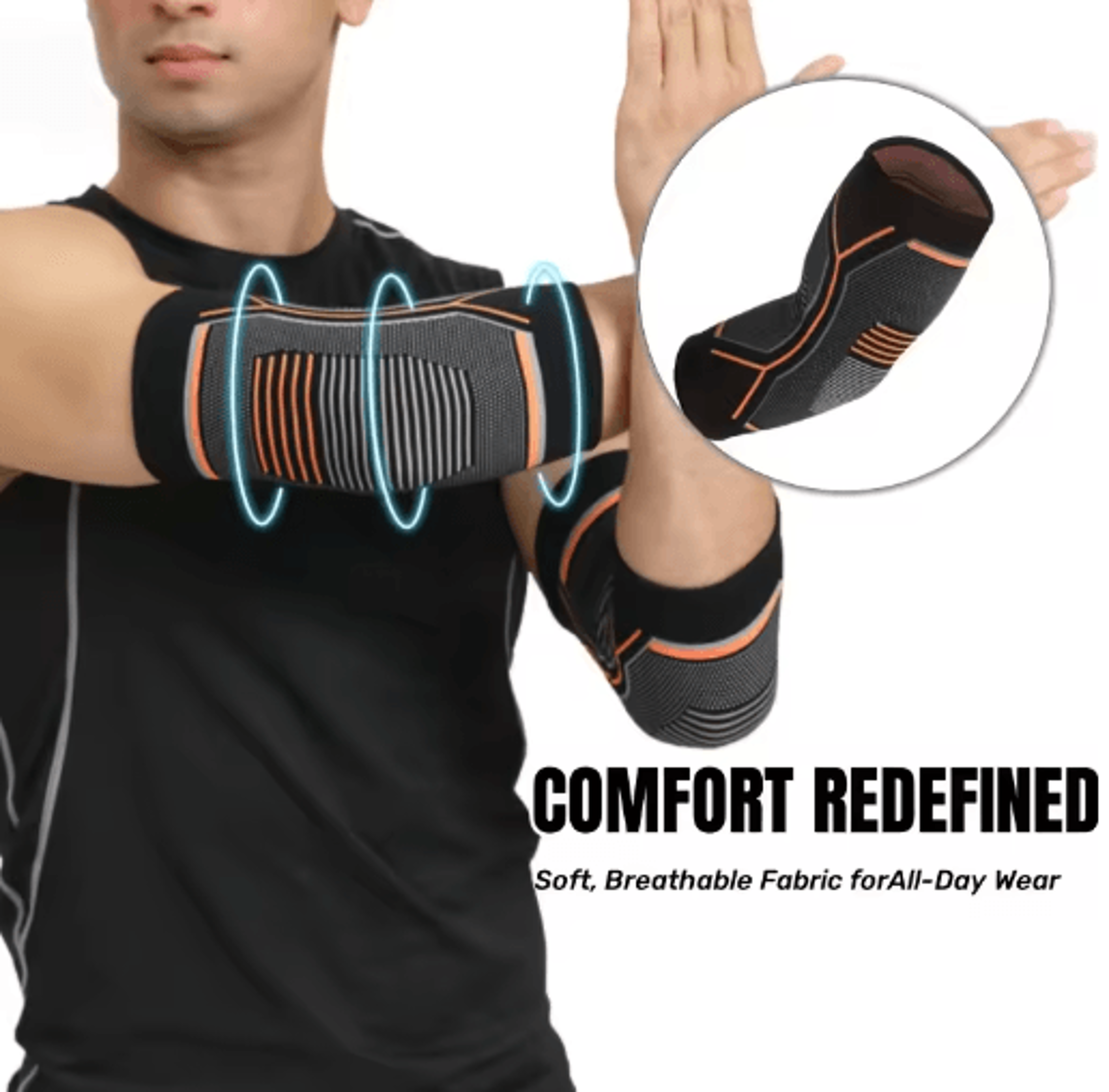 Adjustable Compression Elbow Brace  Breathable Support Sleeve For Fitness Sports  Everyday Activiti 3